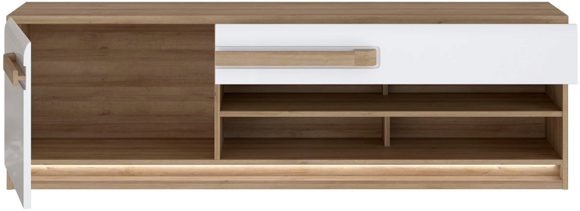 FORTE Lowboard »Attention TV-Board, TV-Schrank«, TV-Board, Beleuchtung, Soft Close, Kabelführung