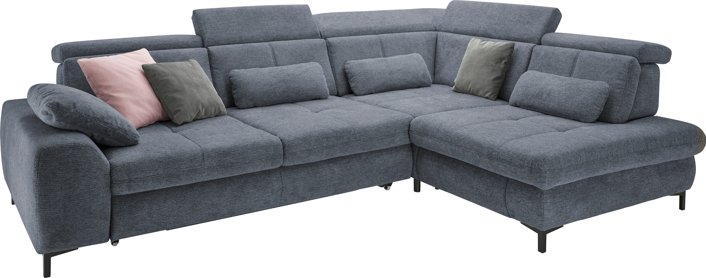 set one by Musterring Ecksofa »SO 3400 Sitzhöhe 47cm oder 49cm, Sitztiefe verstellbar, B/T 317/220 cm«, Kaltschaumpolsterung, Flachgewebe, whlw. mit weiteren Funktionen