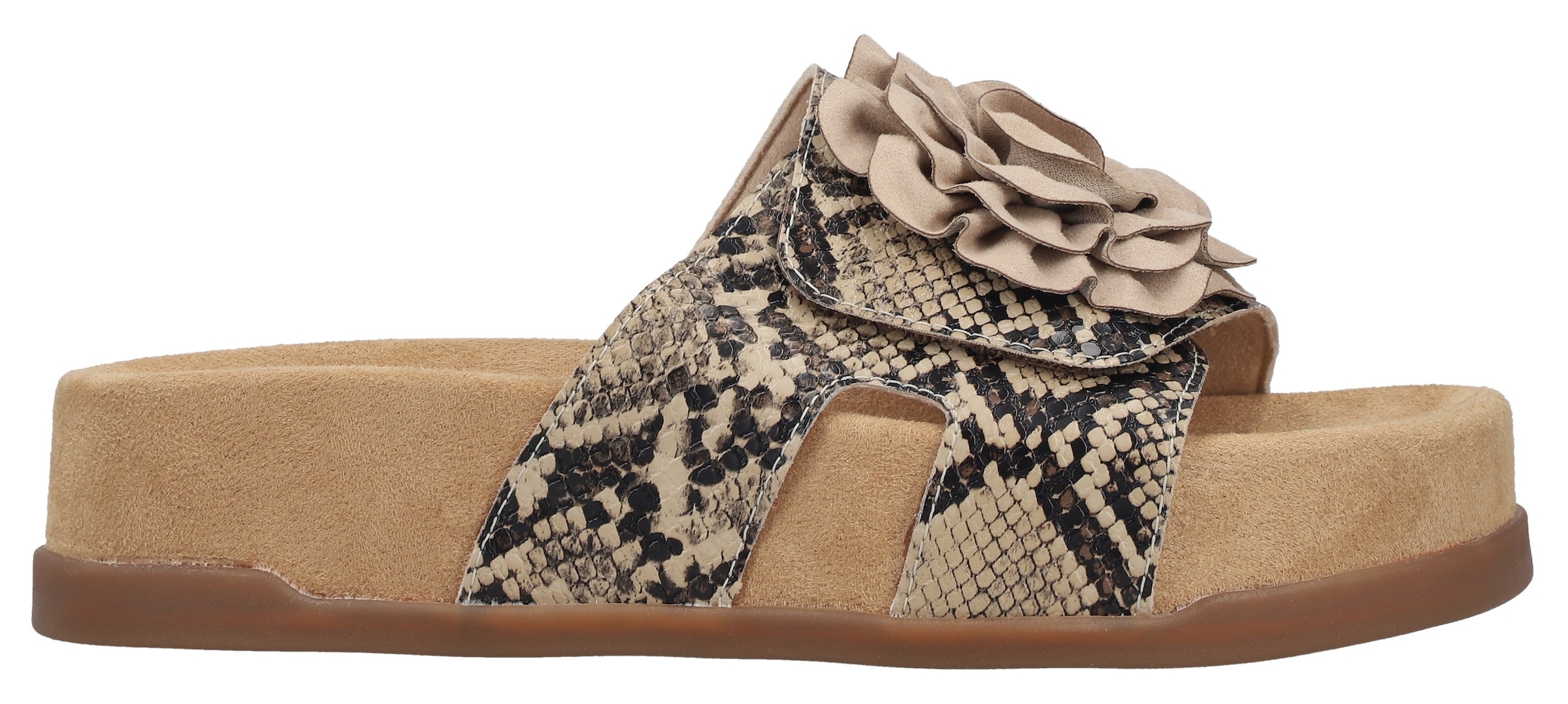 Rieker Pantolette  Sommerschuh, Urlaubsschuh, Strandschuh mit Blüte
