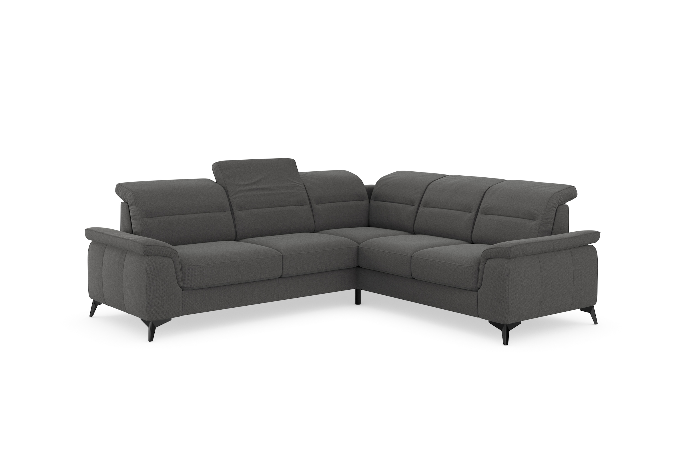 sit&more Ecksofa »Sinatra L-Form«, optinal mit Kopfteilverstellung und Armteilfunktion, Metallfüße