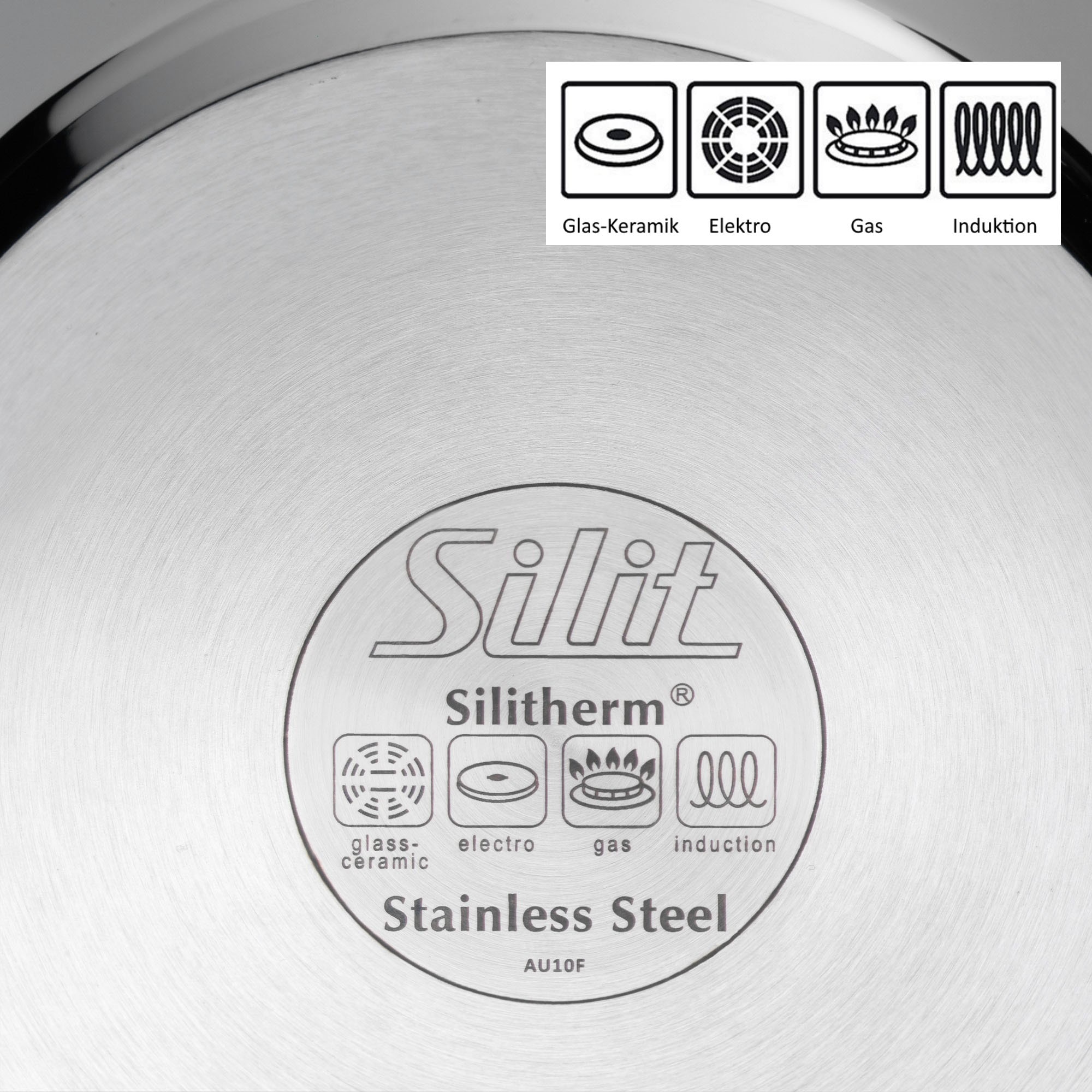 Silit Topf-Set »Toskana Induktion, Kochtopf Set mit Glasdeckel, teilmattiert«, Edelstahl 18/10, (Set, 8 tlg., je 1 Bratentopf Ø 16/20 cm, je 1 Fleischtopf Ø 16/20 cm), Induktions Töpfe Set, für alle Herdarten geeignet, ohne Skalierung