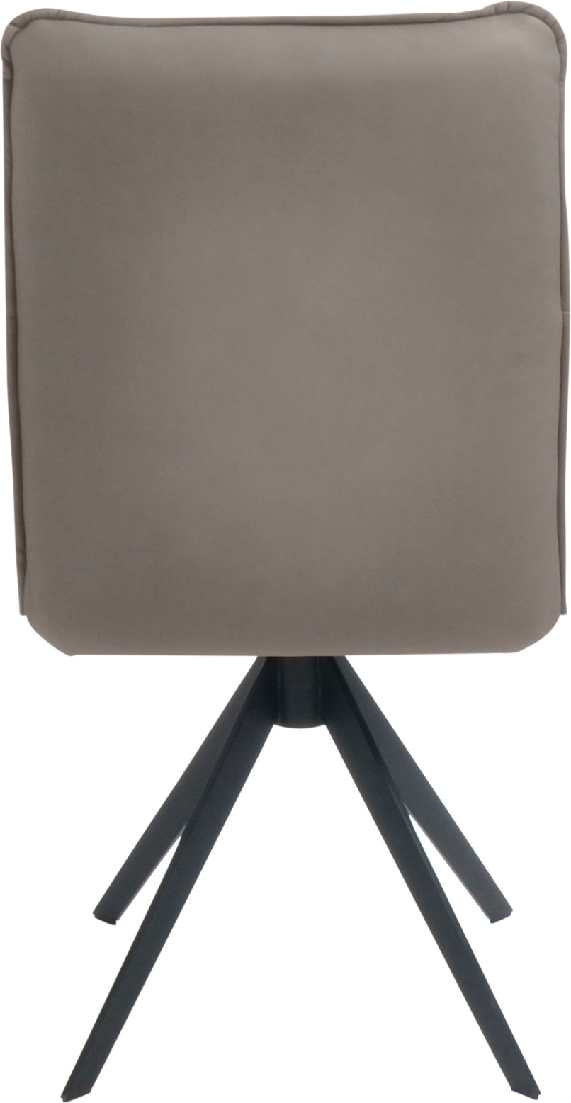 K+W Komfort & Wohnen Drehstuhl, Leder, Blitzdrehkreuz und Rückholfunktion, dekorativer 12mm Biese