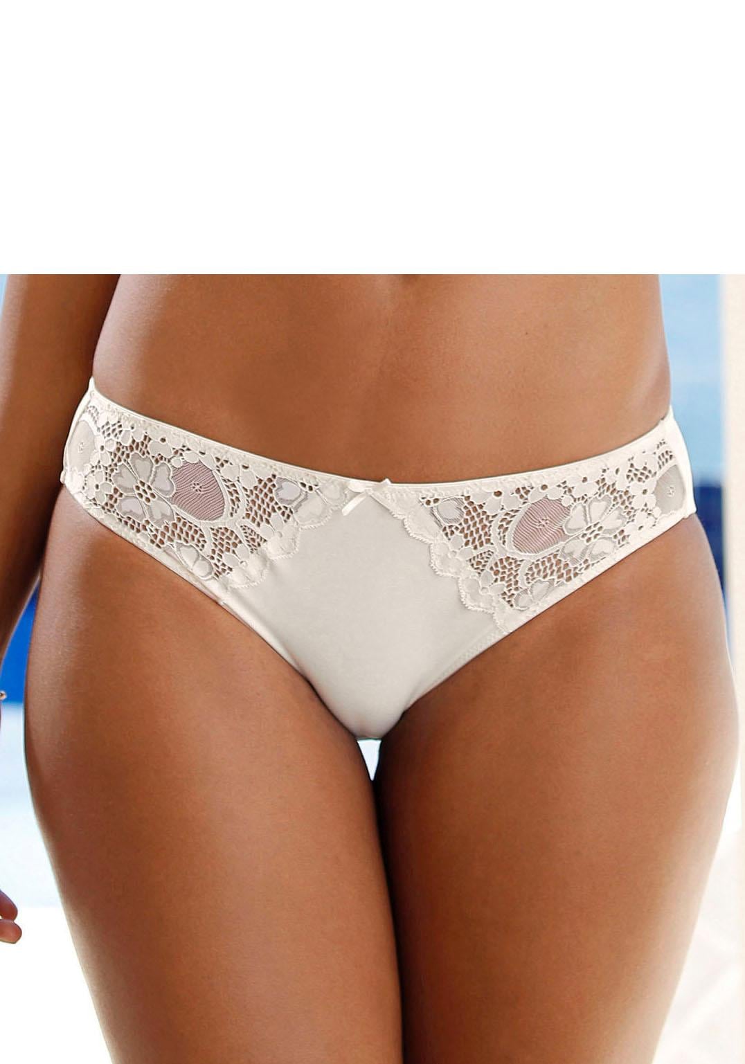 petite fleur Slip, (3 St.), mit leicht transparenter Jacquardspitze an den Seiten