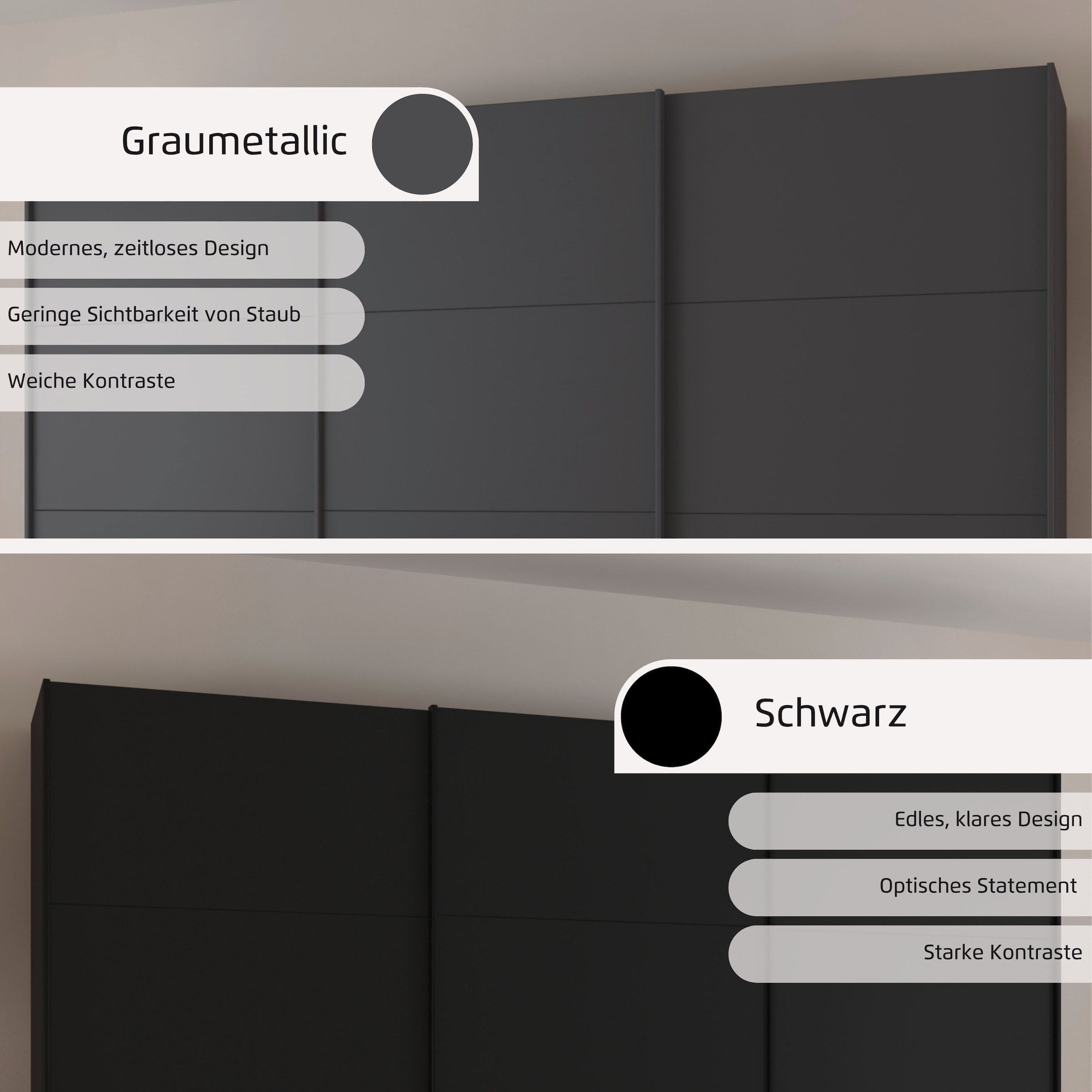rauch Schwebetürenschrank »Kleiderschrank Schrank Garderobe Ankleide TOPSELLER OTELI« 3 Ausstattungen BASIC/CLASSIC/PREMIUM (inkl. SOFT-CLOSE-FUNKTION),  Breiten 203/271/315/360 cm Höhen 210/229 cm MADE IN GERMANY