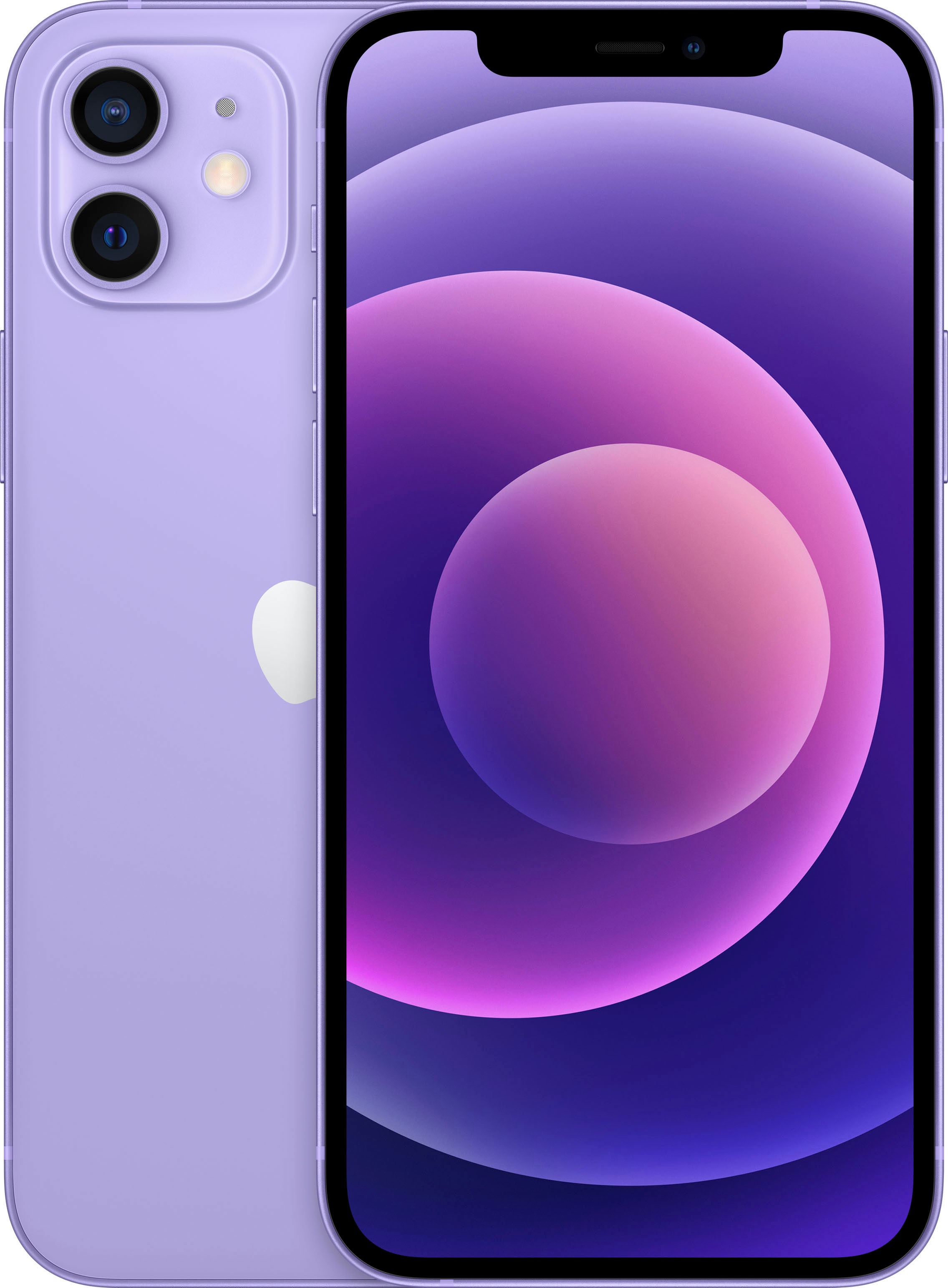 Apple Smartphone »iPhone 12 128GB«, purple, 15,5 cm/6,1 Zoll, 128 GB Speicherplatz, 12 MP Kamera, ohne Strom Adapter und Kopfhörer, kompatibel mit AirPods, Earpods