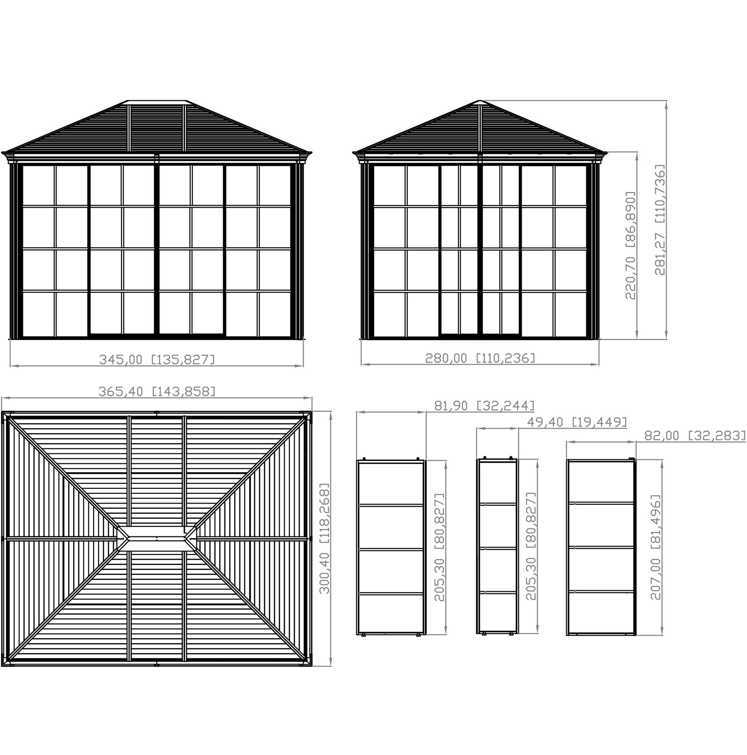 Sojag Pavillon »Striano«, (Set), BxT: 362x298 cm