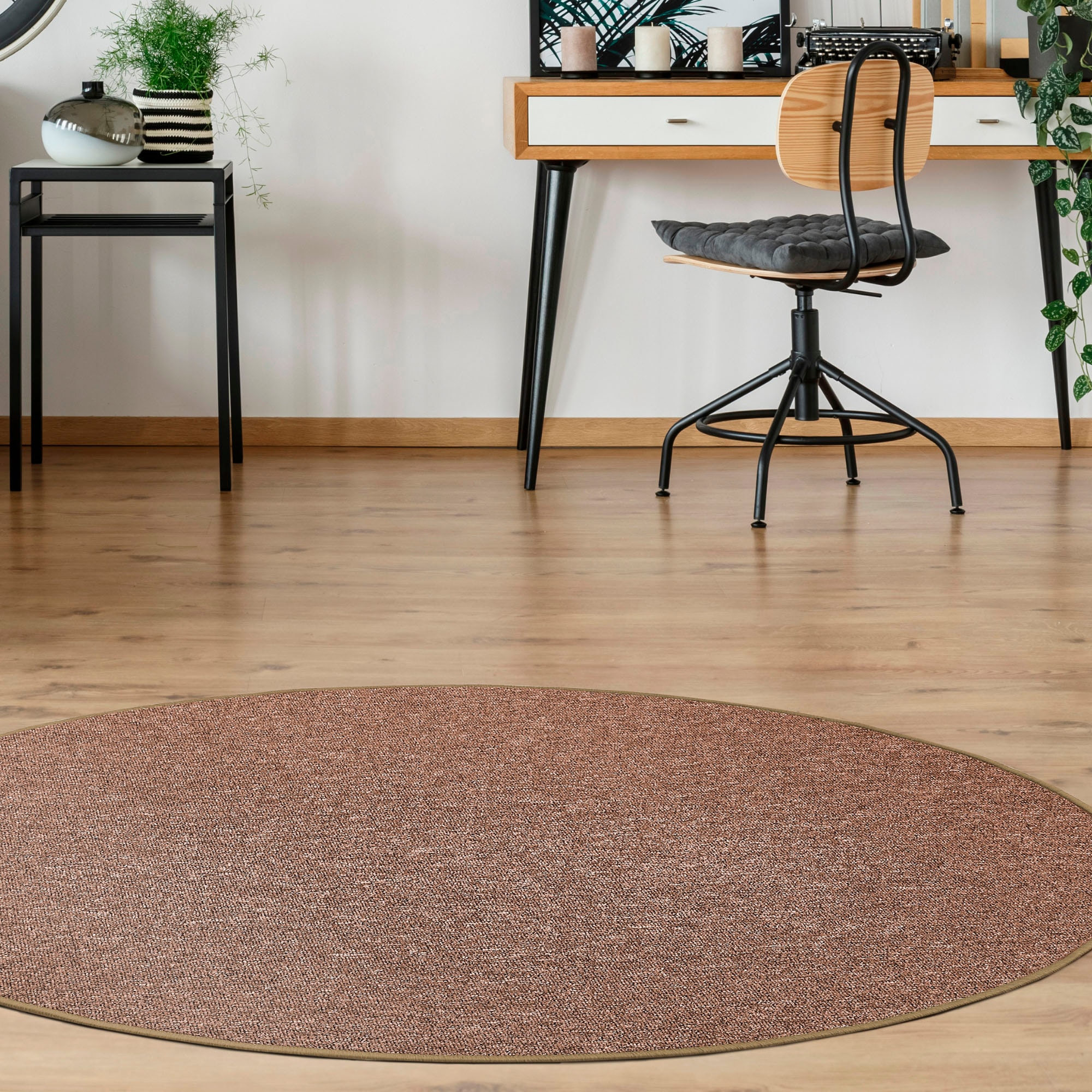 Andiamo Teppich »Luton, Made in Germany«, rund, 5 mm Höhe, melierte Optik, ideal im Wohnzimmer & Schlafzimmer
