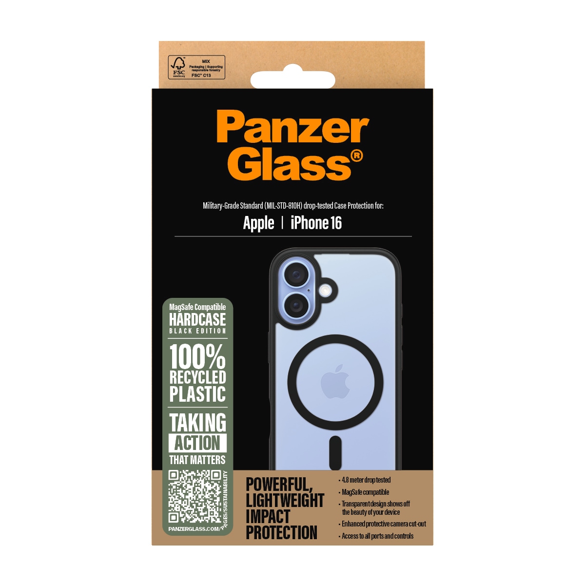 CARE by PanzerGlass Handyhülle »HardCase mit MagSafe für Apple iPhone 16« Backcover, Schutzhülle, Handyschutzhülle, Case, Schutzcase, stoßfest