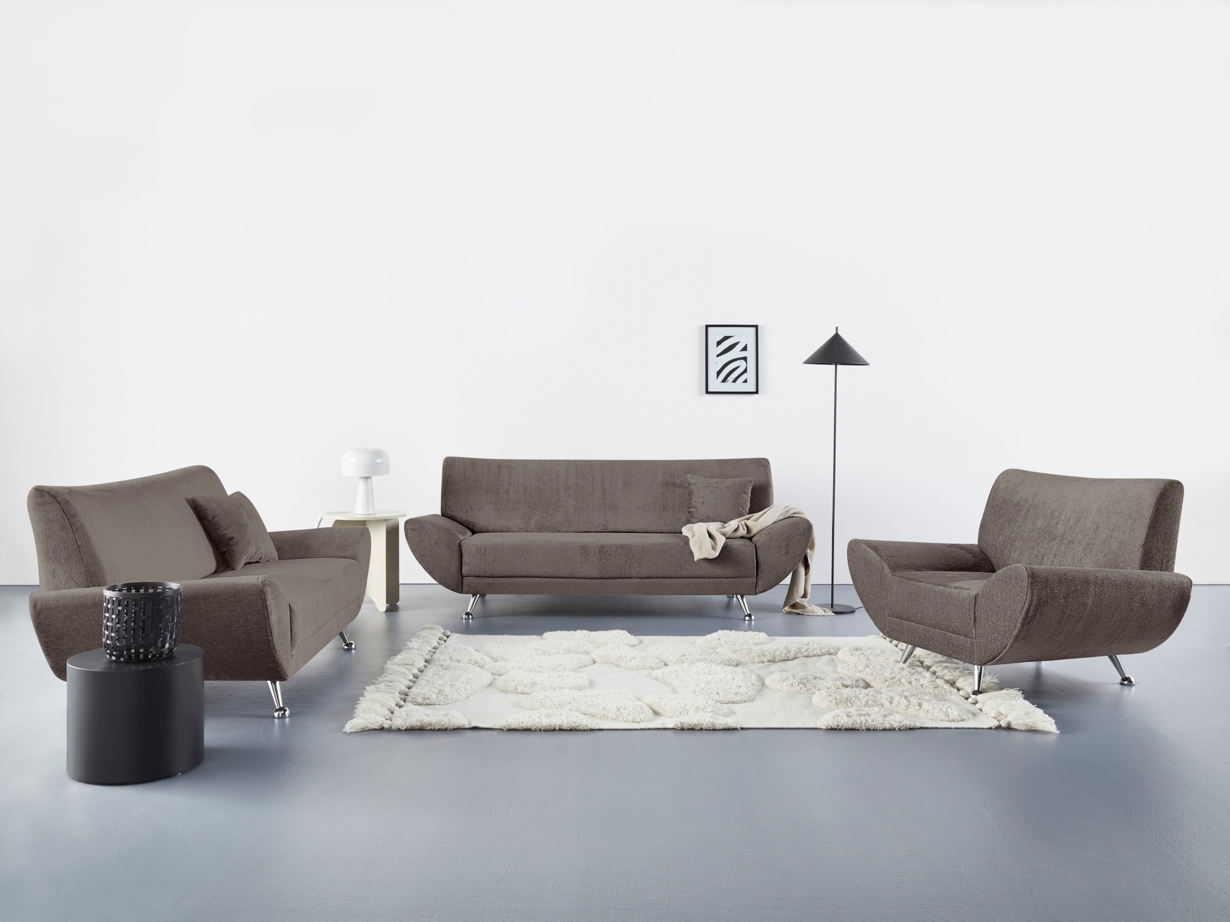 INOSIGN Polstergarnitur »Saltare elegant und komfortabel, toller Fuß als Designelement«, (3 tlg.)