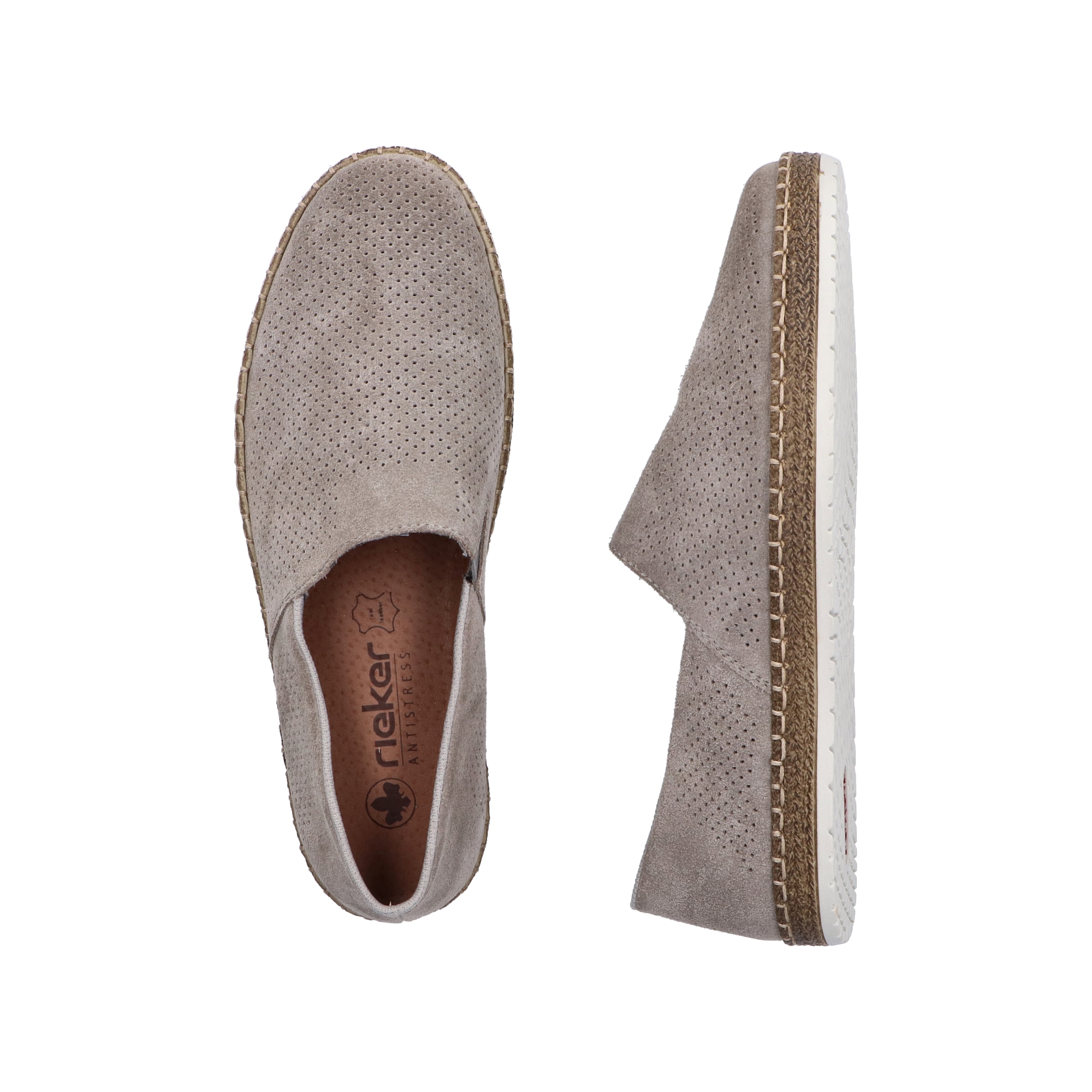 Rieker Slipper  , Schlupfschuh, Casual-Slipper, Mokassin mit Perforation