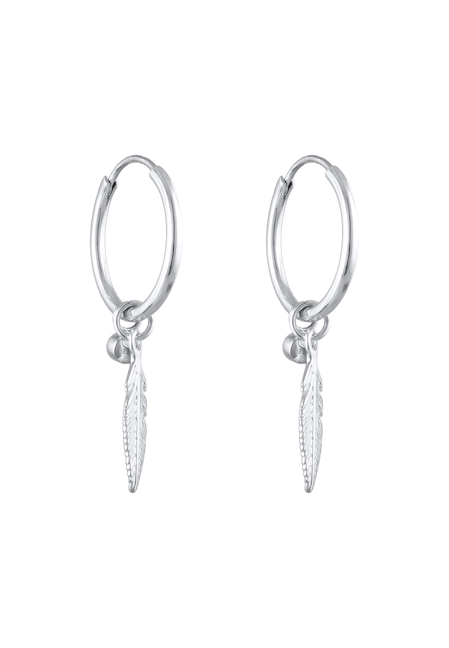 Elli Paar Creolen »Ohrringe Creole Feder Einhänger 925 Silber, mit Kristallen von Swarovski®«