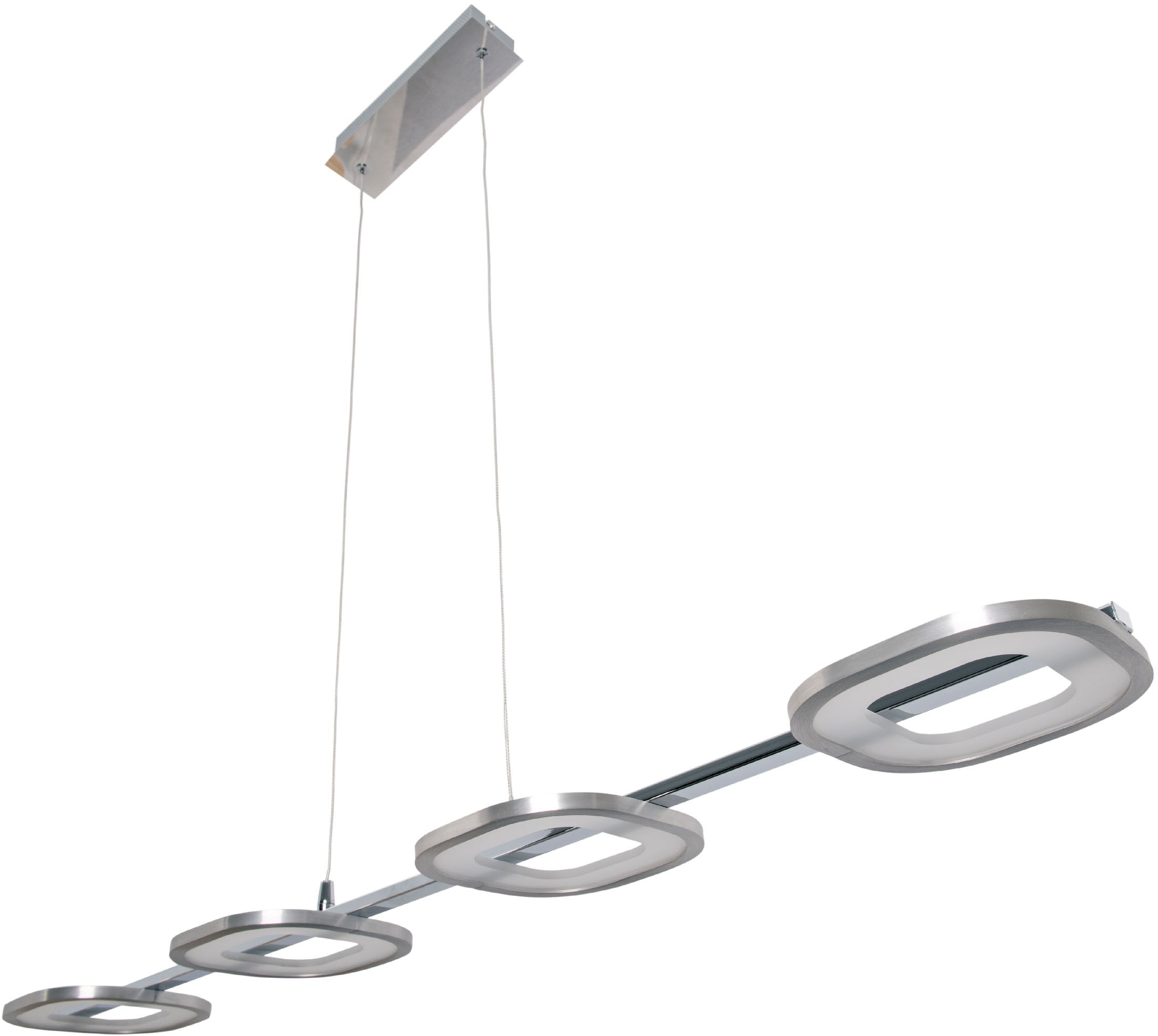 näve LED Pendelleuchte »Beam« LED-Modul 1 Stk. Warmweiß 4 Brennstellen, Höhe 150cm, Länge 100cm, warmweißes Licht