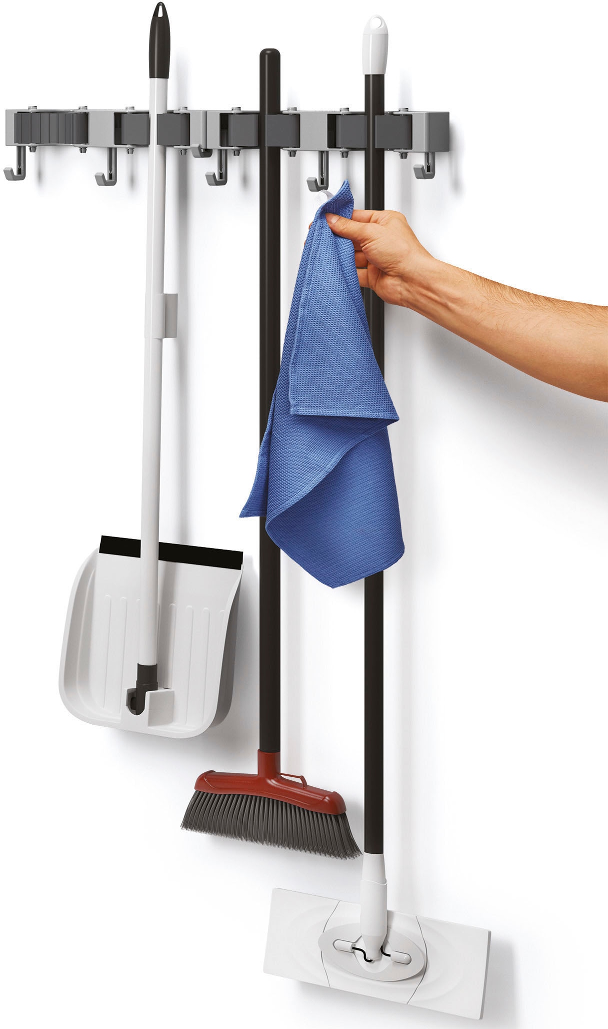 Metaltex Hakenleiste »Hang-up«, (Set, 2 St.), Wandhalterung für Besen und Putzgeräte