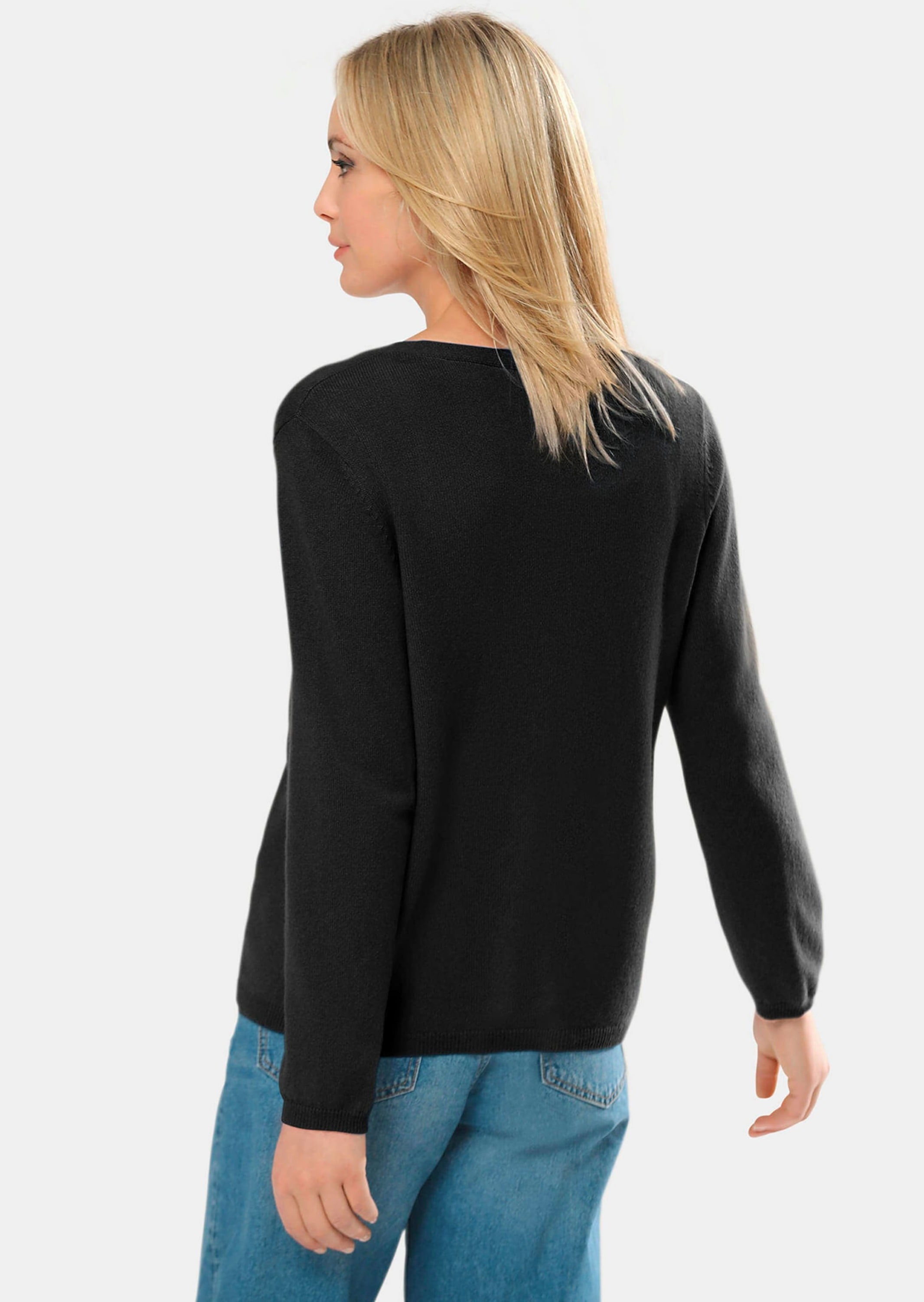 GOLDNER Strickjacke »Weiche Kaschmirstrickjacke mit V-Ausschnitt« Ohne