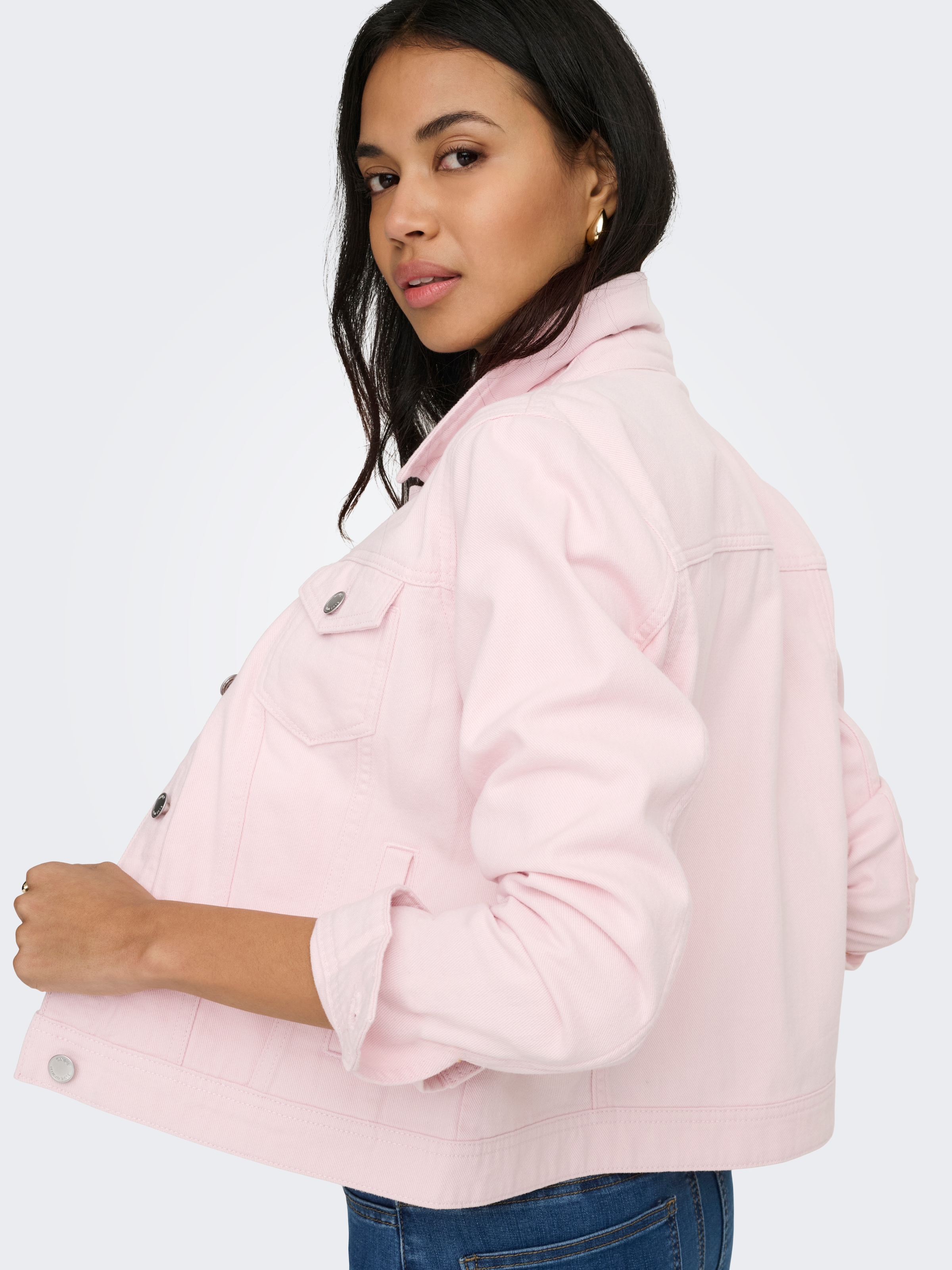 ONLY Jeansjacke »ONLTIA L/S COLORED JACKET PNT RP« mit durchgehender Knopfleiste