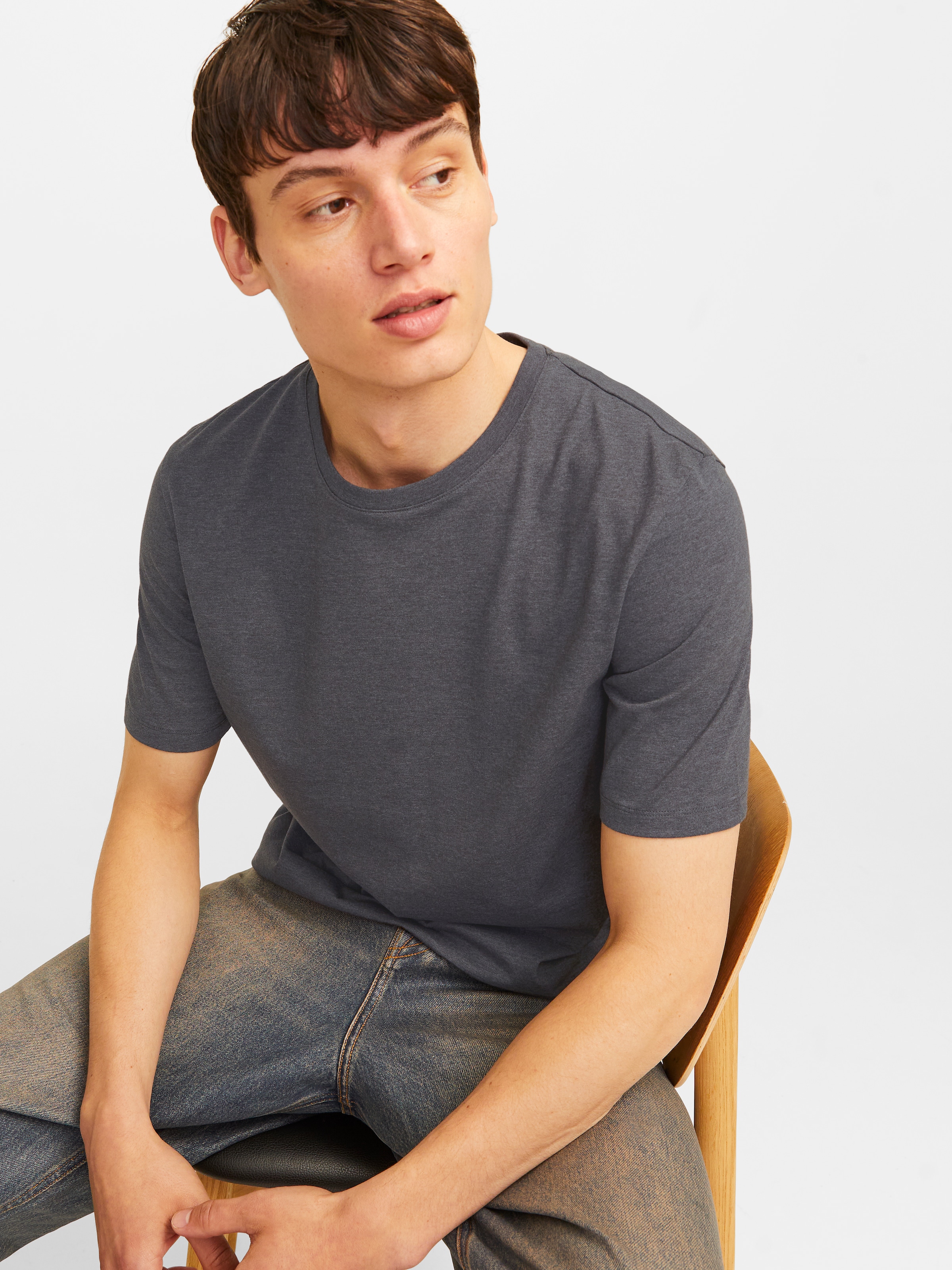 Jack & Jones 1100000002199 »JJEORGANIC MELANGE TEE SS O-NECK NOOS« Baumwollmischung, regular fit