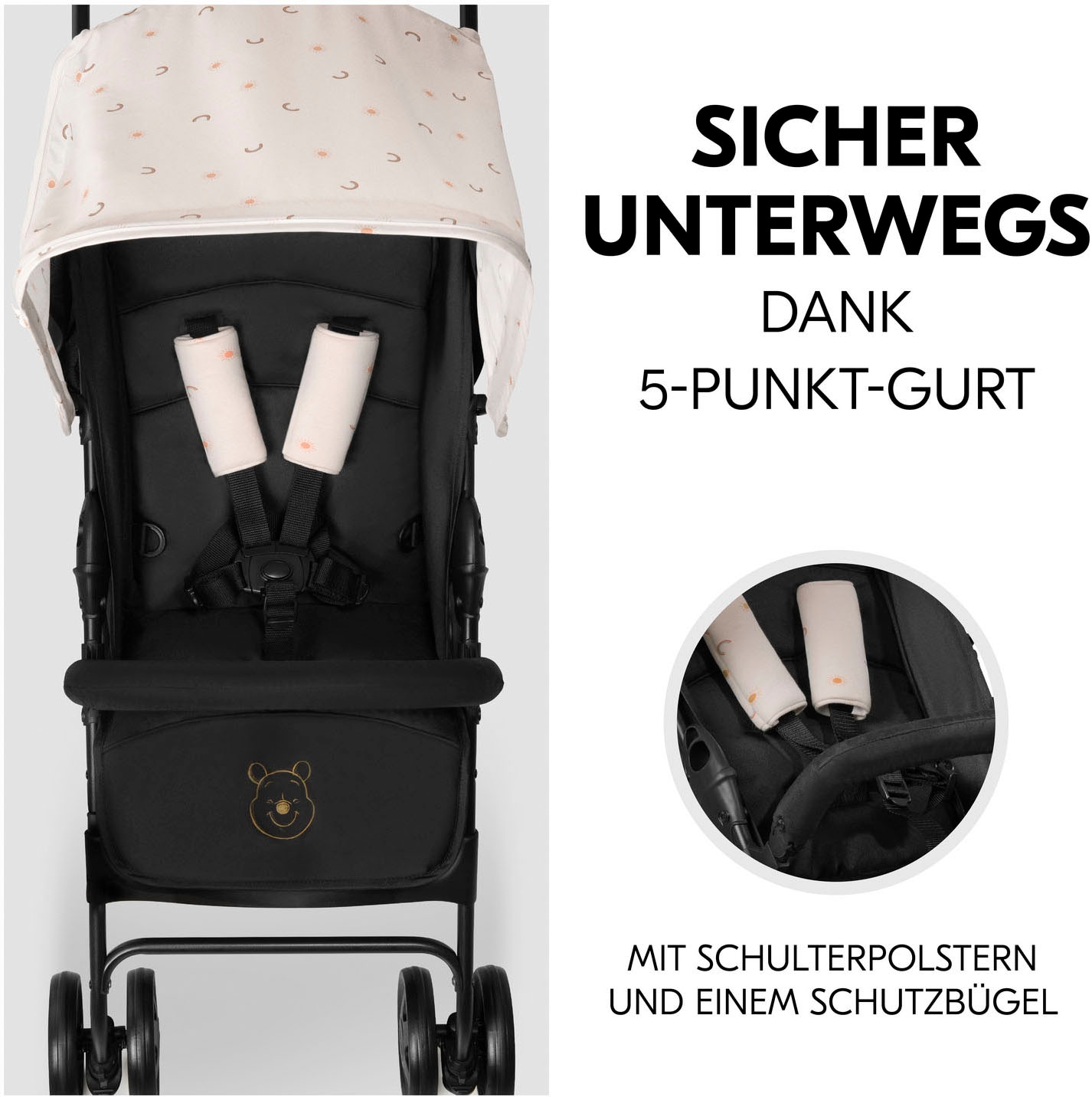 Hauck Sportbuggy »Sport Buggy Winnie Pooh«, 15 kg, mit schwenk- und feststellbaren Vorderrädern