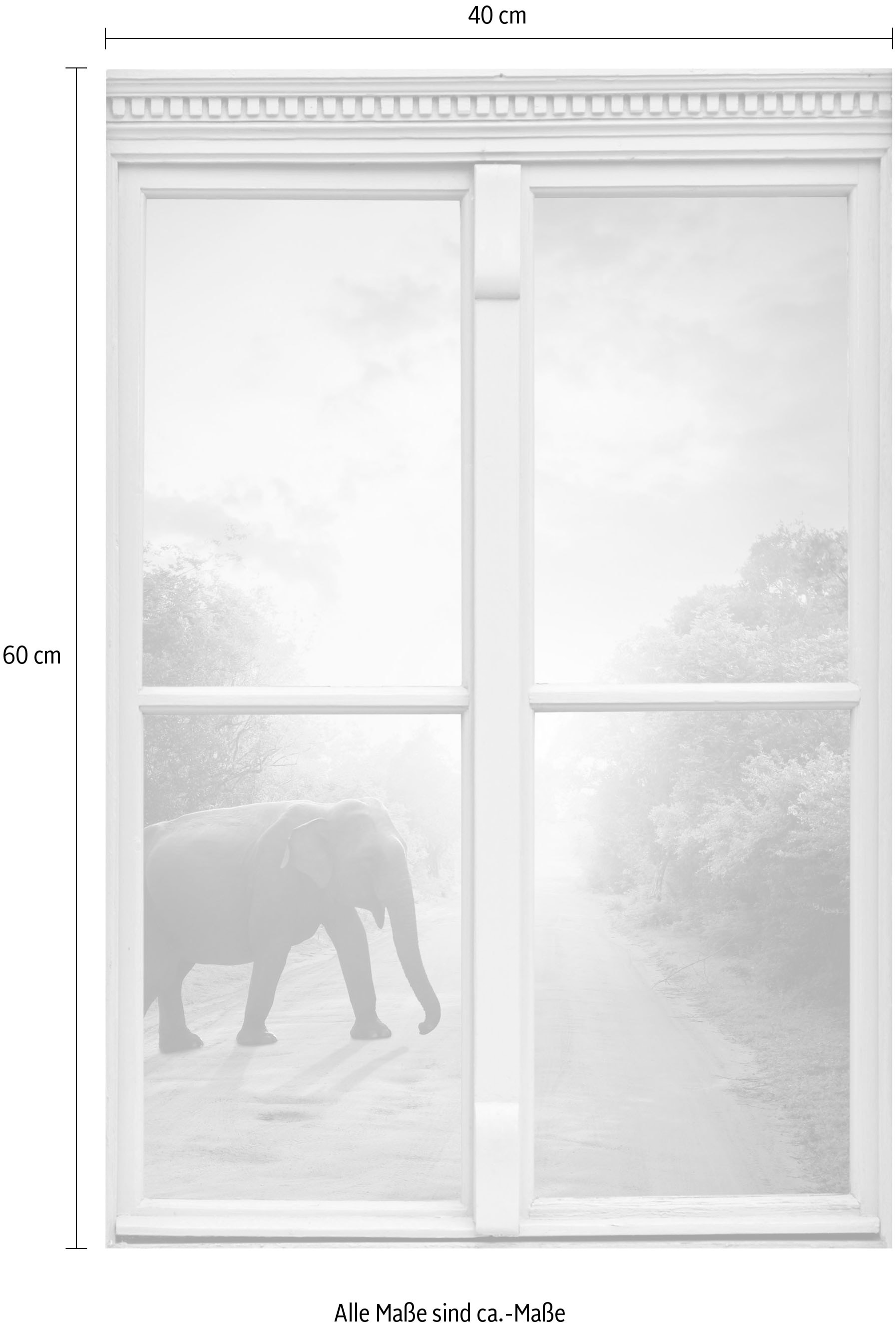 queence Wandsticker »Elefant« Wandsticker, Wandbild, selbstklebend, 3D, Fenster
