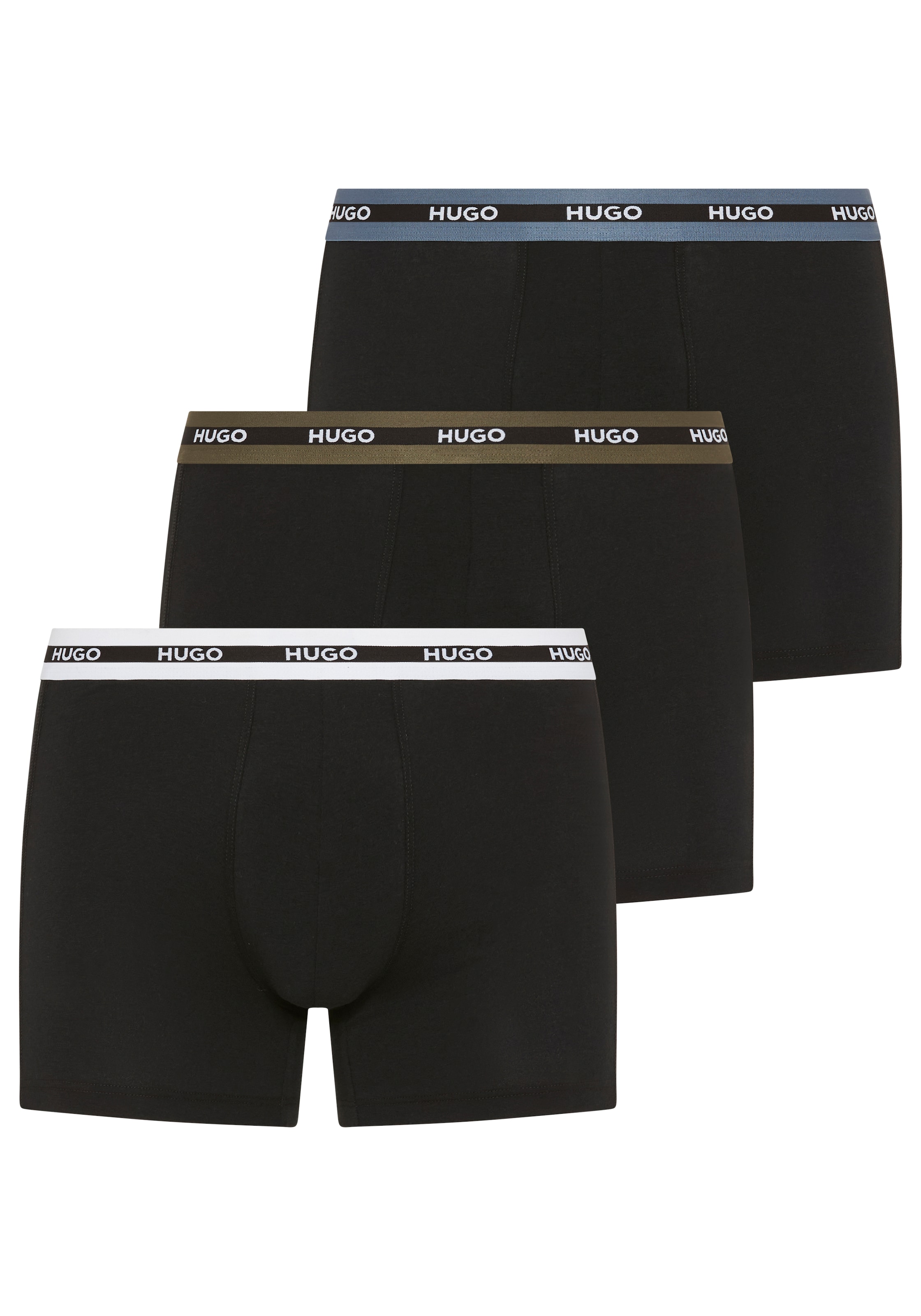 HUGO Underwear Trunk »BOXERBR TRIPL PLANET« kontrastfarbener Bund mit Logo