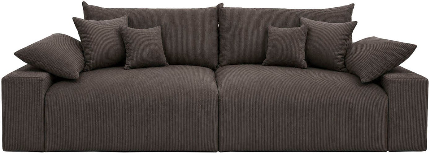 OTTO home Big-Sofa »Amici, B: 302 cm, Lounge-Sofa in Boucle und Cord« Mega-Sofa mit Lounge-Komfort, Federkern & 6 Zierkissen