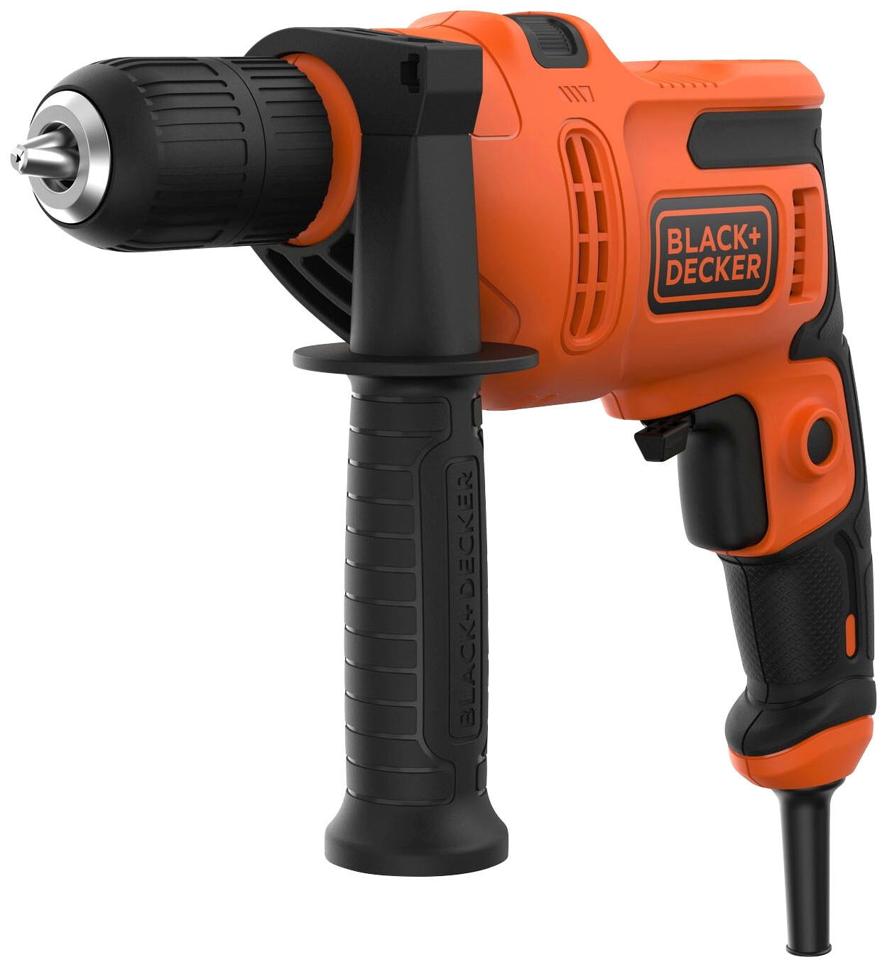 Black + Decker Schlagbohrmaschine »BEH200K«, (Set, 2 tlg.), inkl. Koffer und zusätzlichem Zweithandgriff