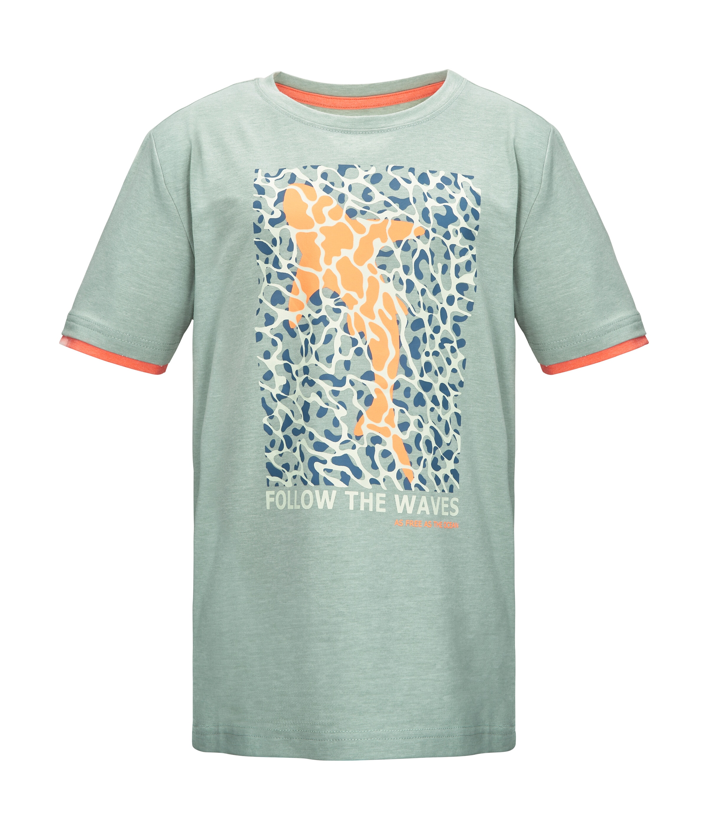 Killtec T-Shirt »KOS 132 BYS TSHRT« Cooles Hai-Print T-Shirt, farbige Ärmelsäume, ideal für Sommer