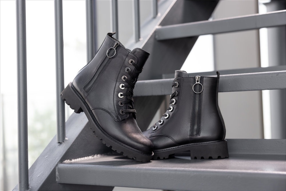 Remonte Schnürstiefelette, Blockabsatz, Stiefelette, Schnürboots, Flats im Used Look