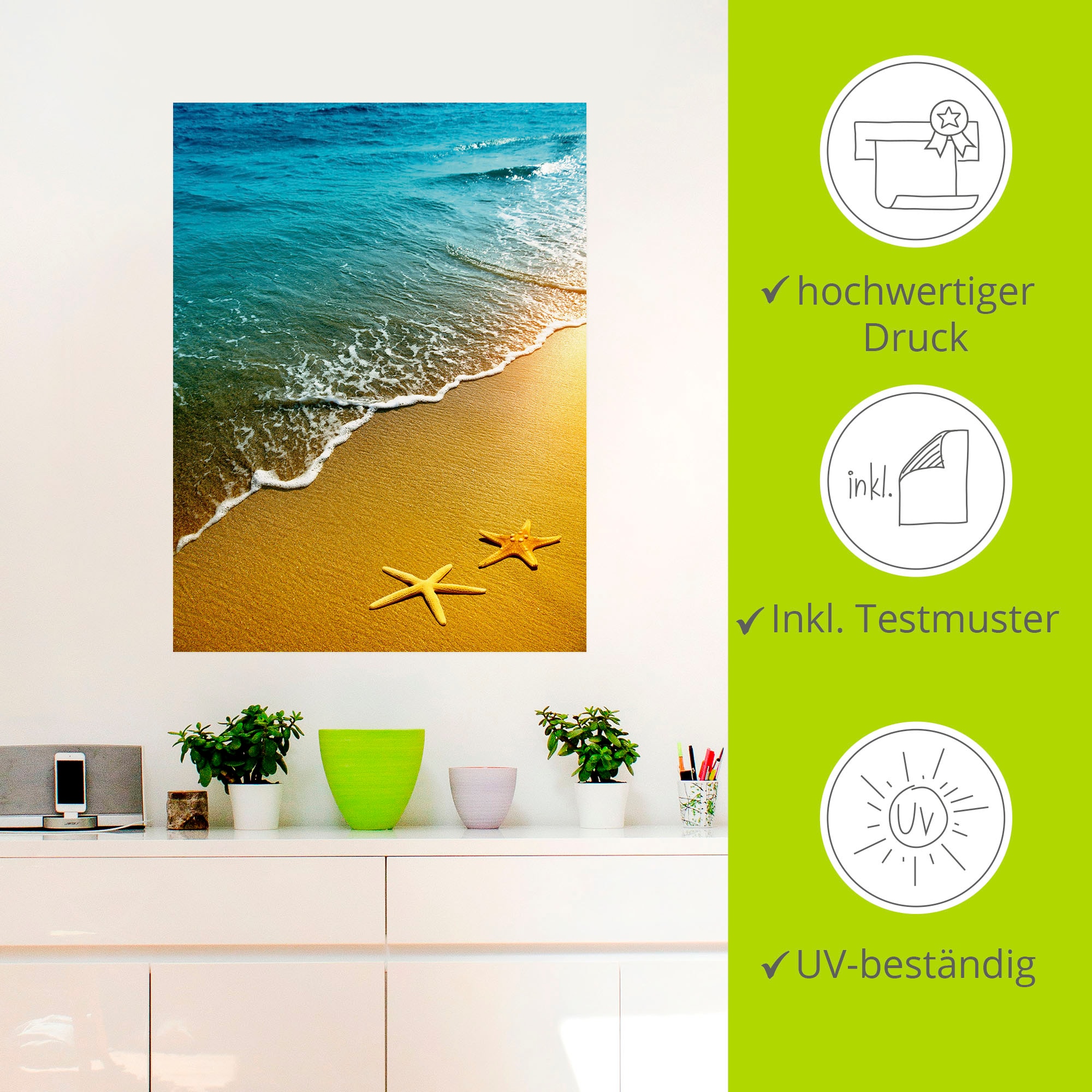 Artland Wandfolie »Seesterne«, Strand, (1 St.), selbstklebend