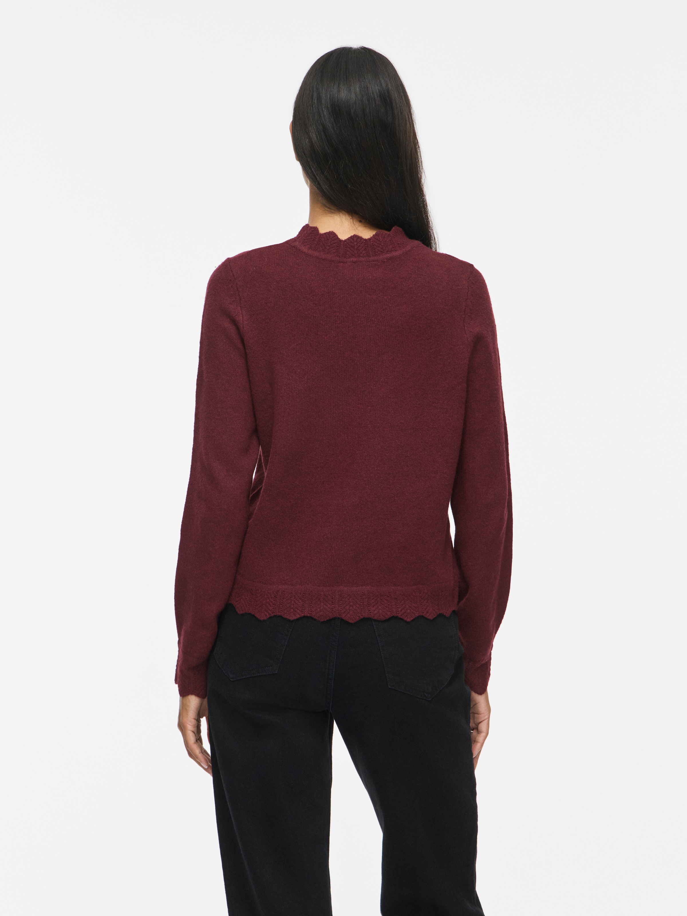 Vila Strickpullover »VINIKOLINA O-NECK L/S KNIT TOP - NOOS« Materialmix, regular fit