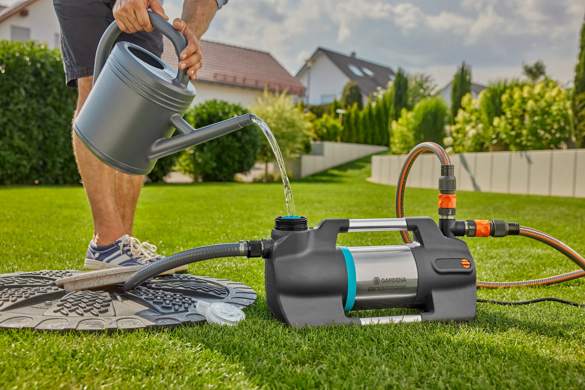 GARDENA Gartenpumpe »6300 SilentComfort«, besonders geräuscharm, mit Bluetooth®, 6300 l/h, 1050 W