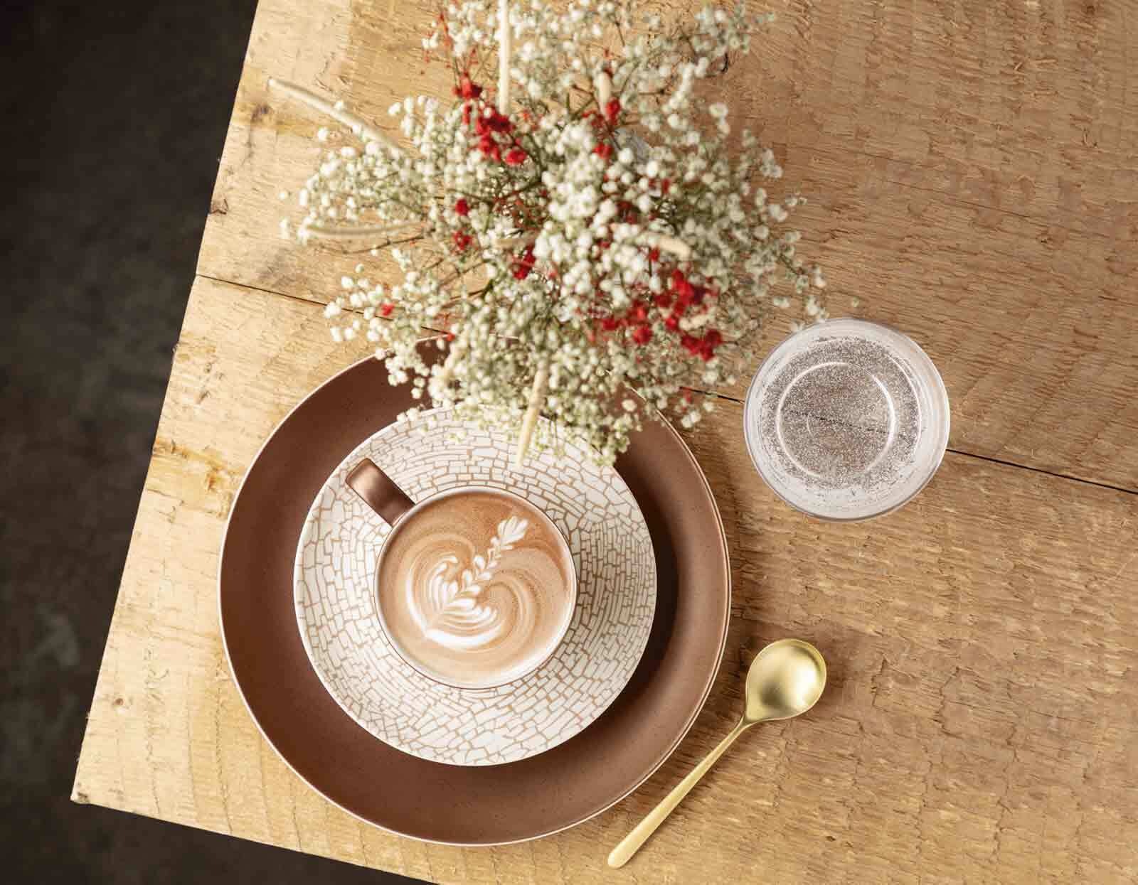 Seltmann Weiden Frühstücksteller »Frühstücksteller Liberty Krakelee ø 22,5 cm 6er Set weiß-bronze« Spülmaschinenfest, Mikrowellensicher, Ofenfest