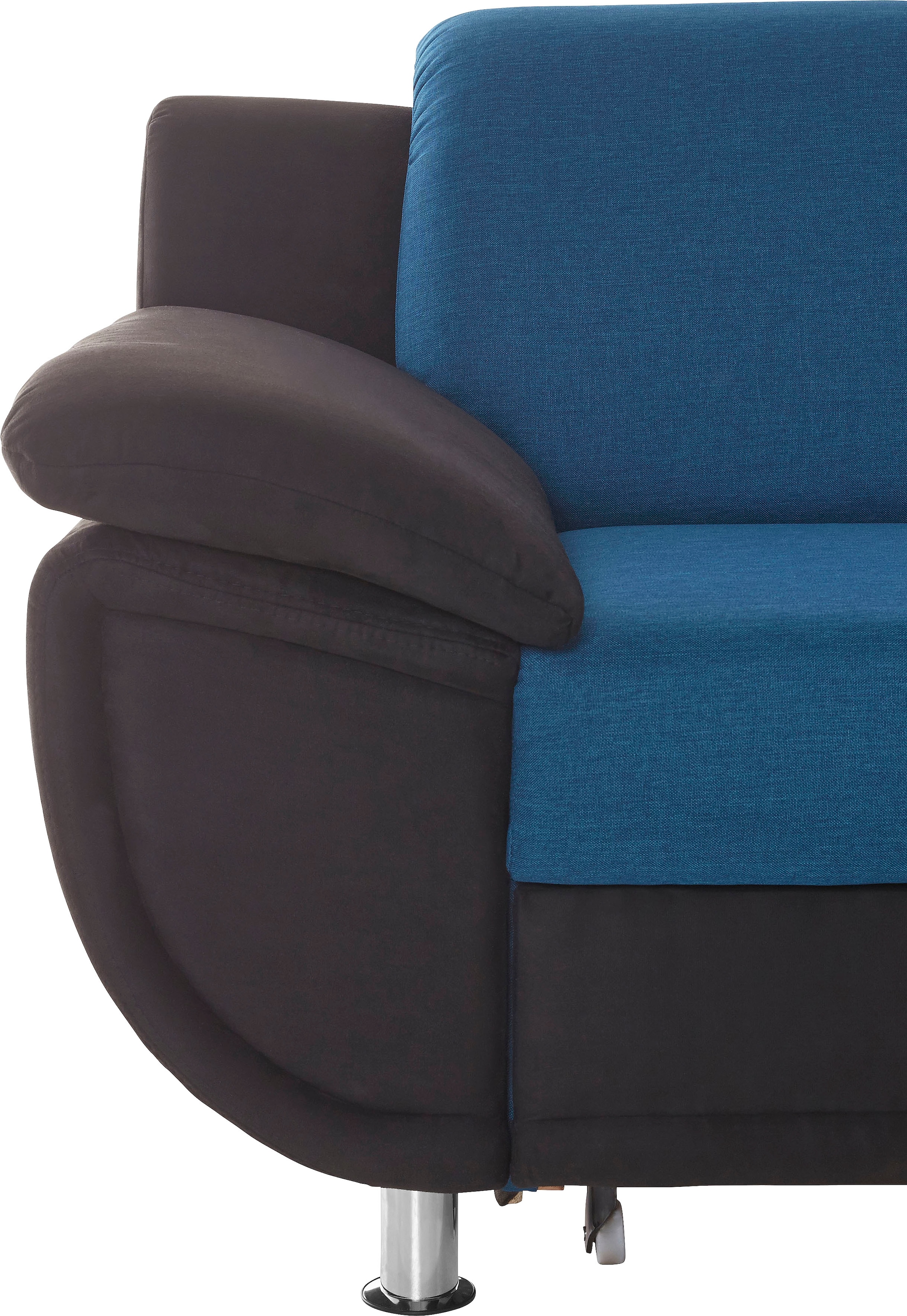TRENDMANUFAKTUR Ecksofa »Rondo 3, zeitlos und bequem, Materialmix, breite Armlehnen, L-Form«, wahlweise mit Federkern für mehr Komfort, wahlweise mit Bettfunktion