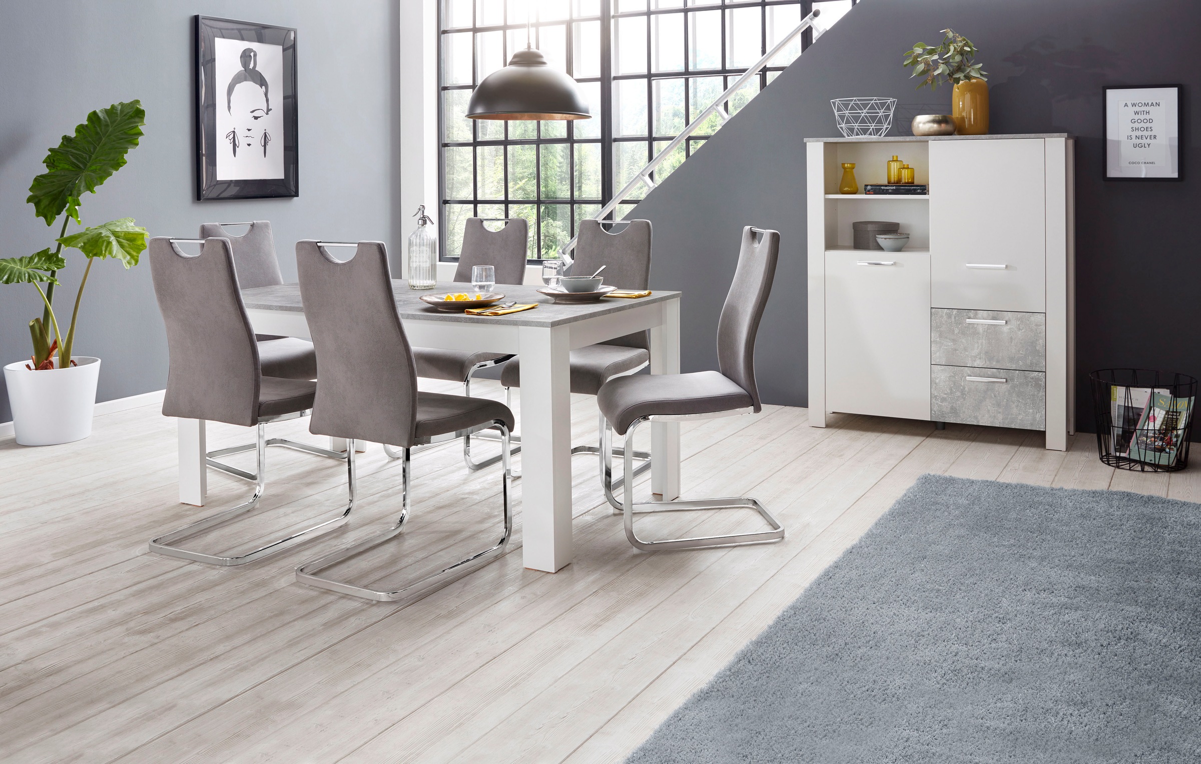 Home affaire Essgruppe »Milano«, (Set, 5 tlg.), 4 Stühle und 1 Tisch