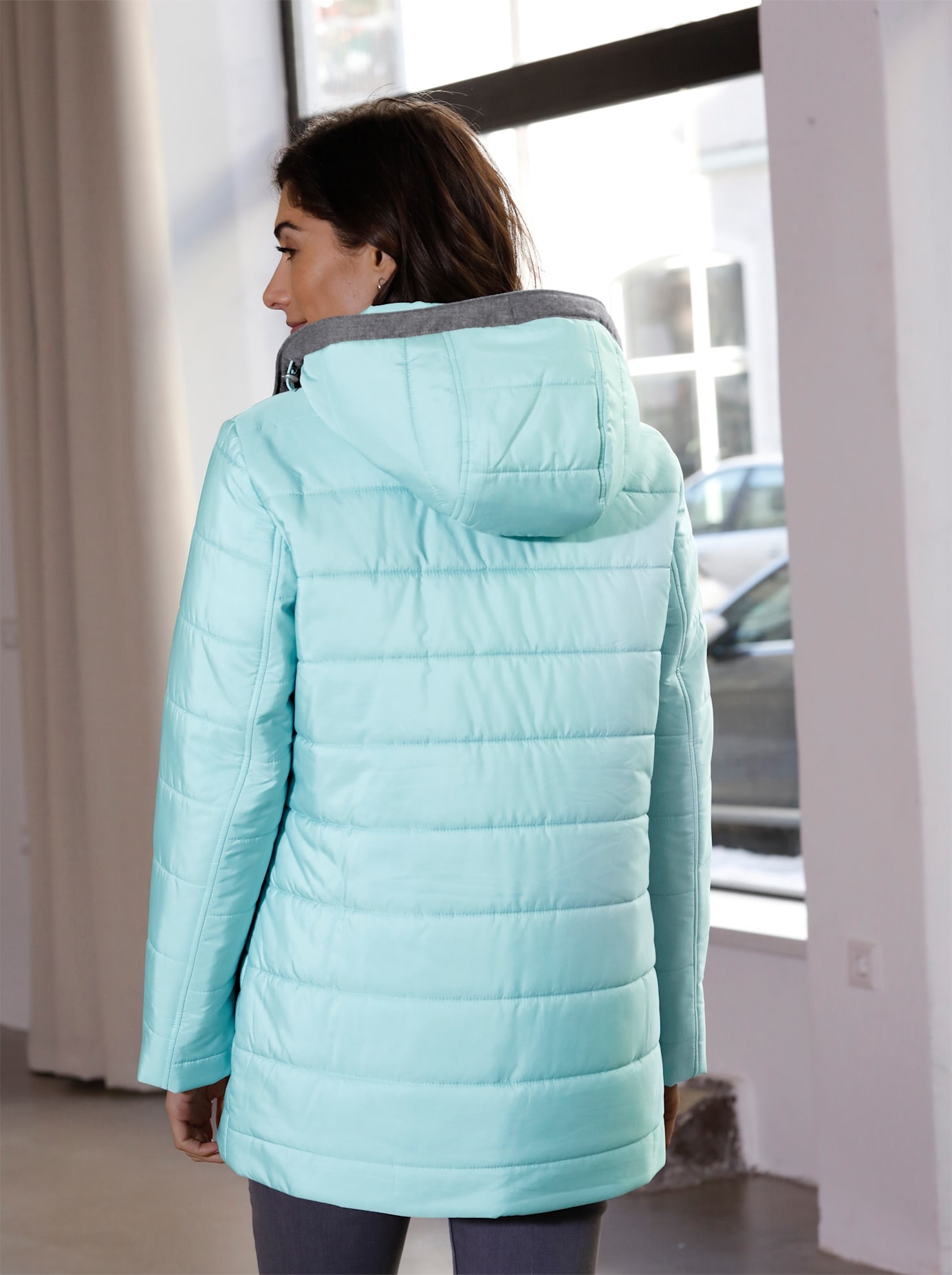 Classic Basics Steppjacke, mit Kapuze