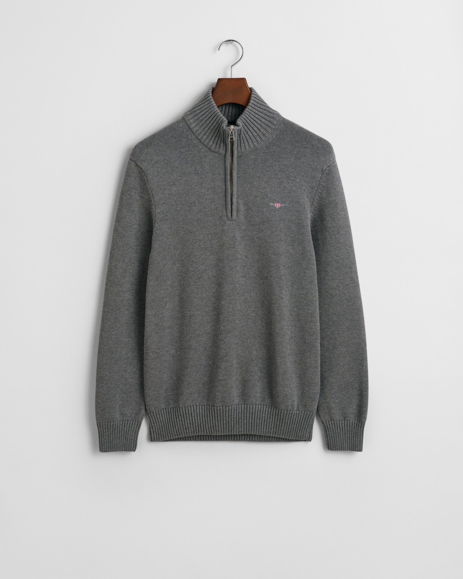 Gant Troyer »CASUAL COTTON HALF ZIP«, mit grafischer Logostickerei auf der Brust