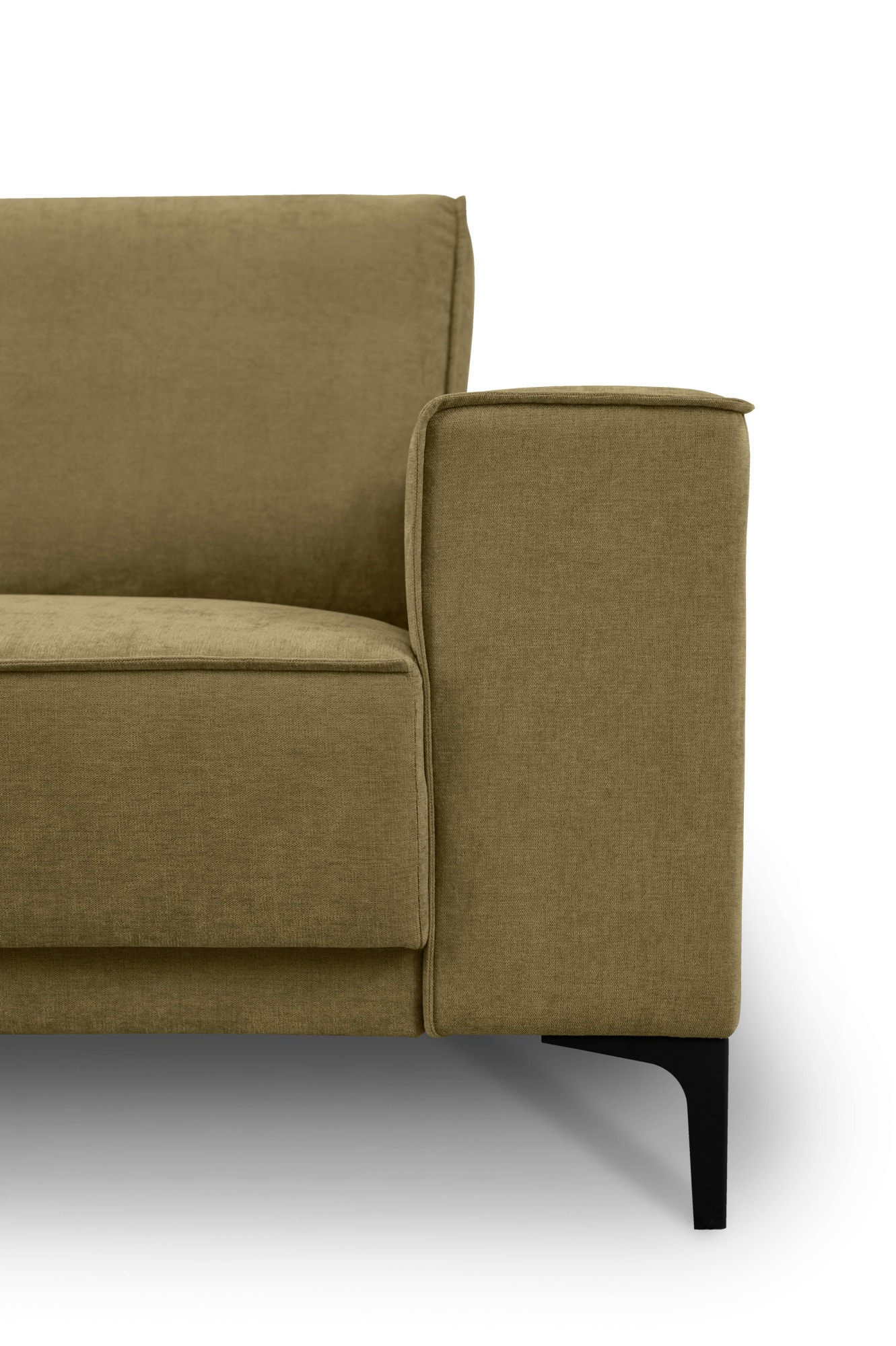 Places of Style 2-Sitzer »Kompaktsofa Oland, Struktur, Flachgewebe, Luxus-Microfaser, Boucle«, 164 cm, Wellenunterfederung, Skandi-Design, Metallfüße