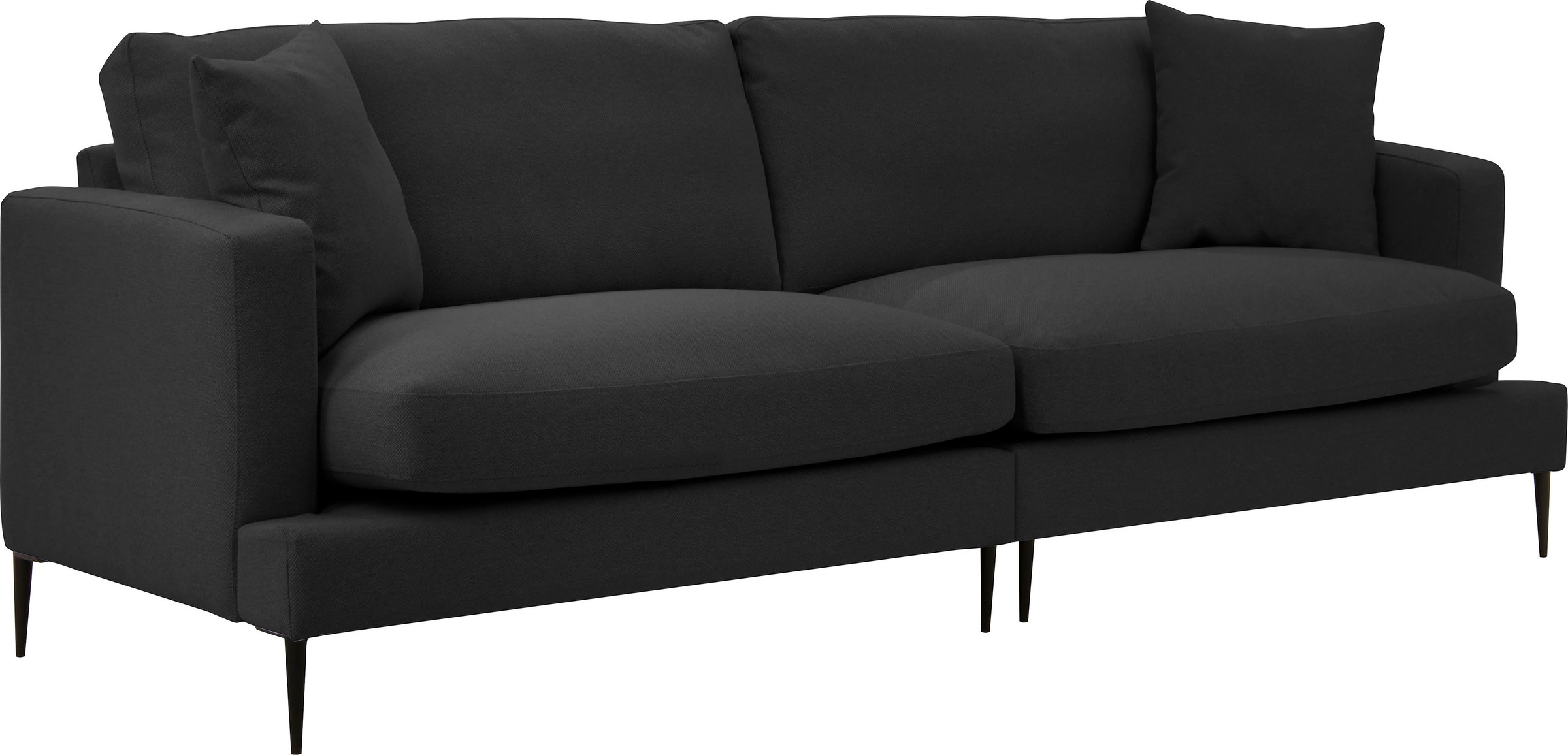 Leonique 2-Sitzer »Cozy elegantes Designsofa, Maße B/T/H: 151/97/80 cm«, mit losen Kissen und Metallbeinen