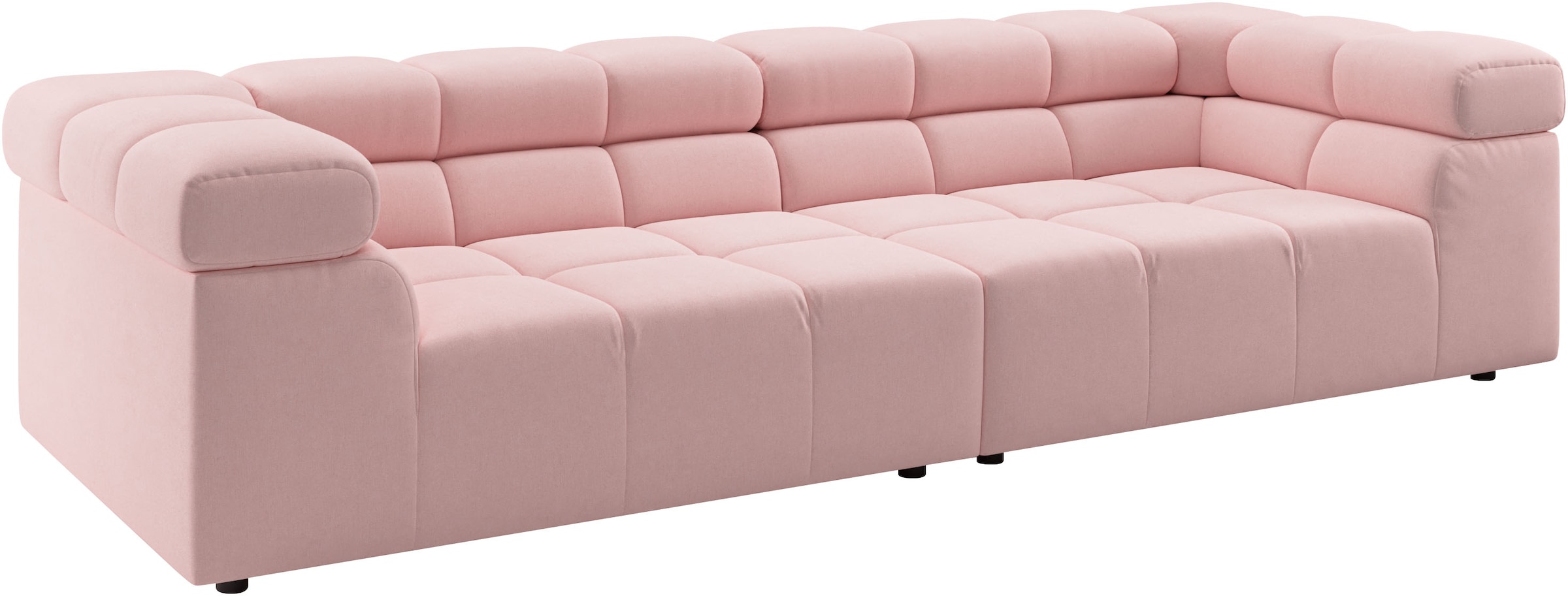 Home affaire Big-Sofa »Ancona modern, elegant, bequem, viel Platz, B/T/H: 290/110/70 cm« auffällige Steppung, inkl. 2 Zierkissen und verstellbaren Kopfstützen