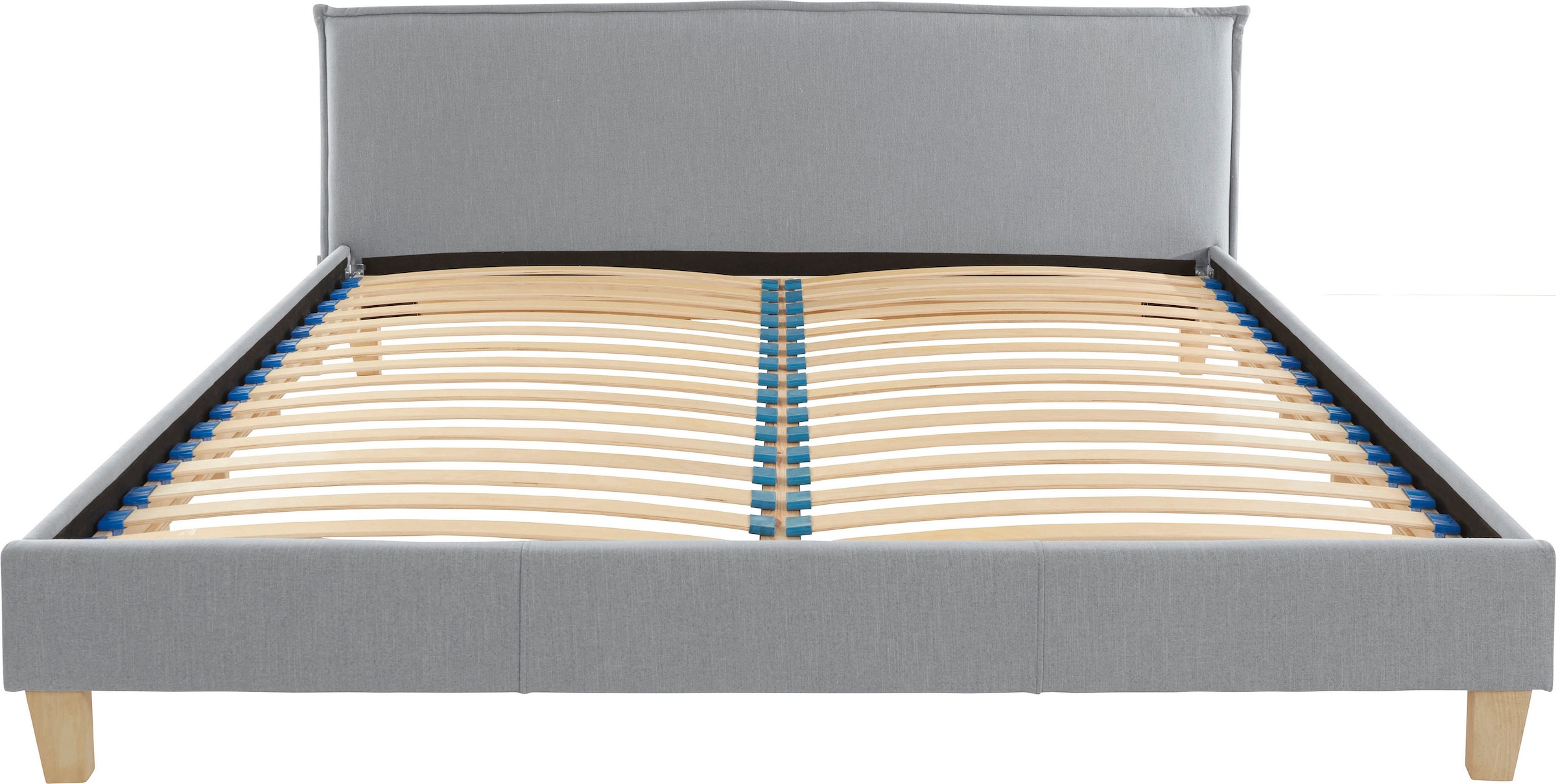 OTTO products Polsterbett »Heddi«, in 5 Breiten: von 90cm-200cm, Biese am Kopfteil, Strukturstoff