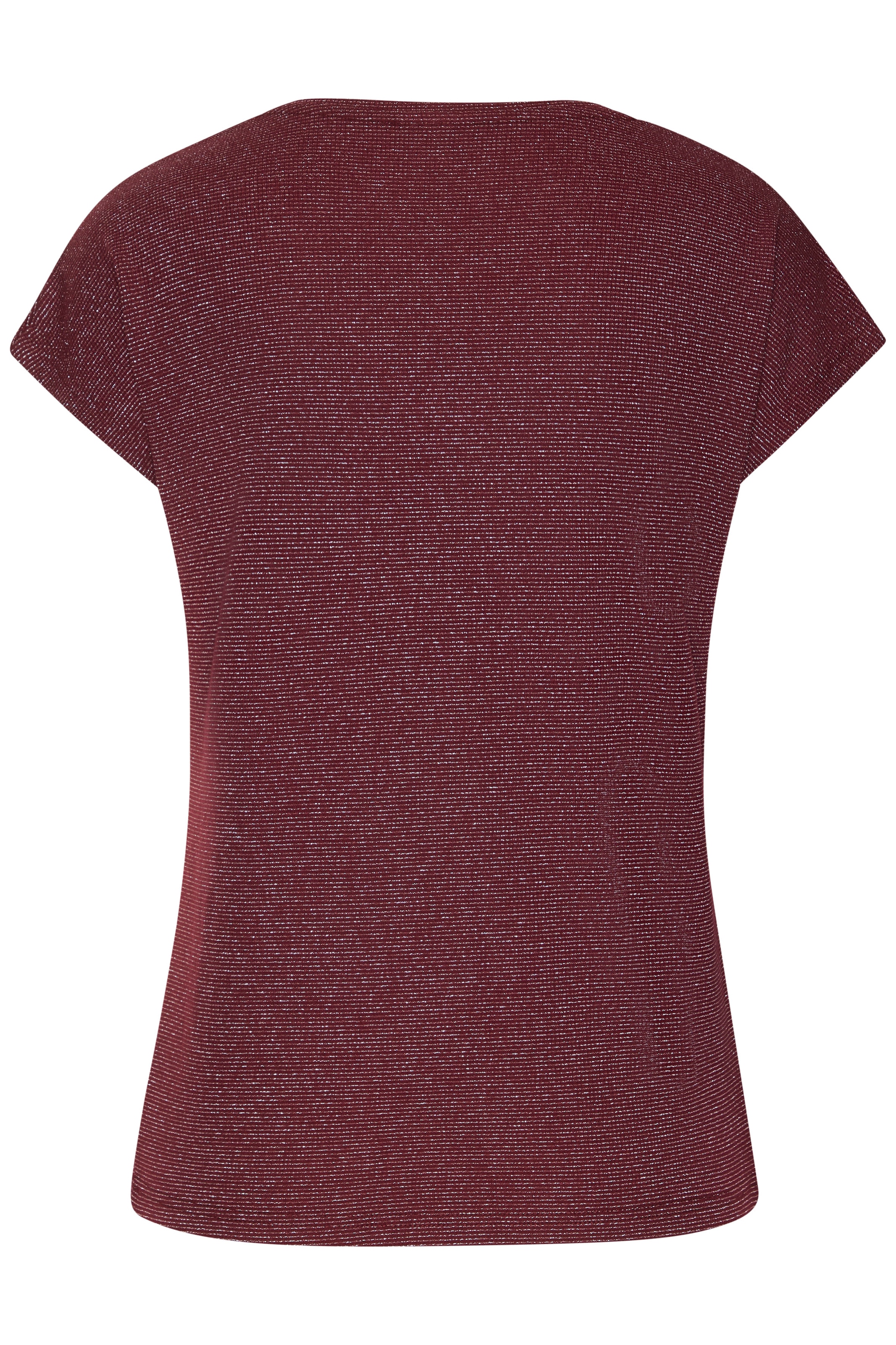LASCANA Kurzarmshirt »mit silberfarbenem Glitzereffekt« mit V-Ausschnitt