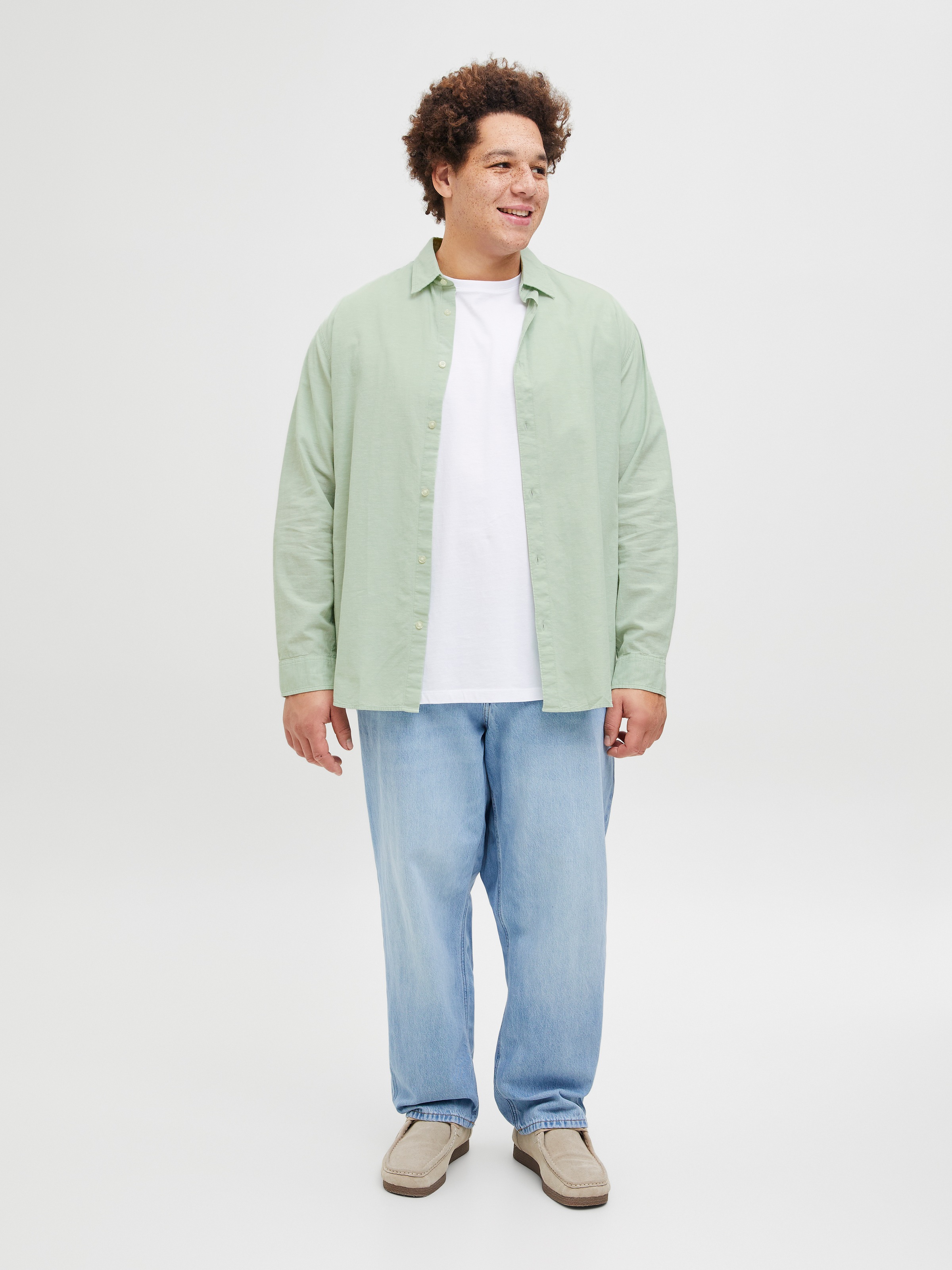 Jack & Jones PlusSize Langarmhemd »JJEBREEZE SHIRT LS SN PLS«, mit Hemdkragen