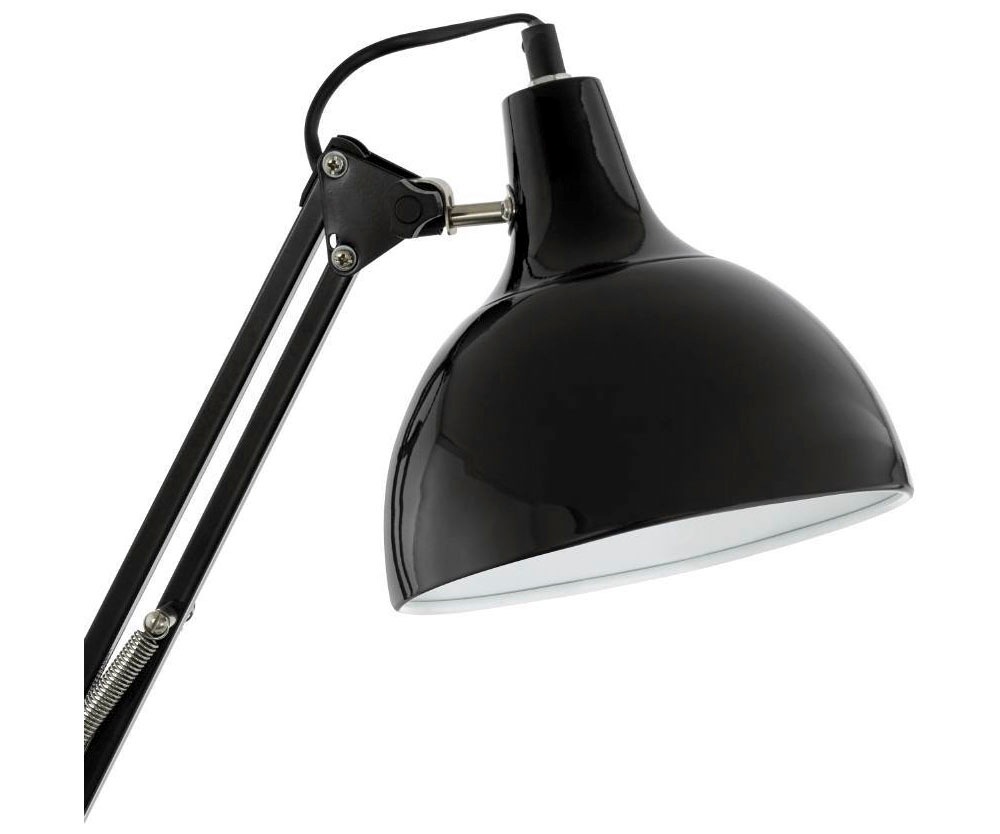 EGLO Tischleuchte »BORGILLIO Tischlampe, Stahl, E27, IP20, Schreibtischlampe, Lampe«, 1 flammig, Leuchtmittel E27 | ohne Leuchtmittel, Tischleuchte, L40 x B19 x H71 cm, schwarz, 1X40W exkl.