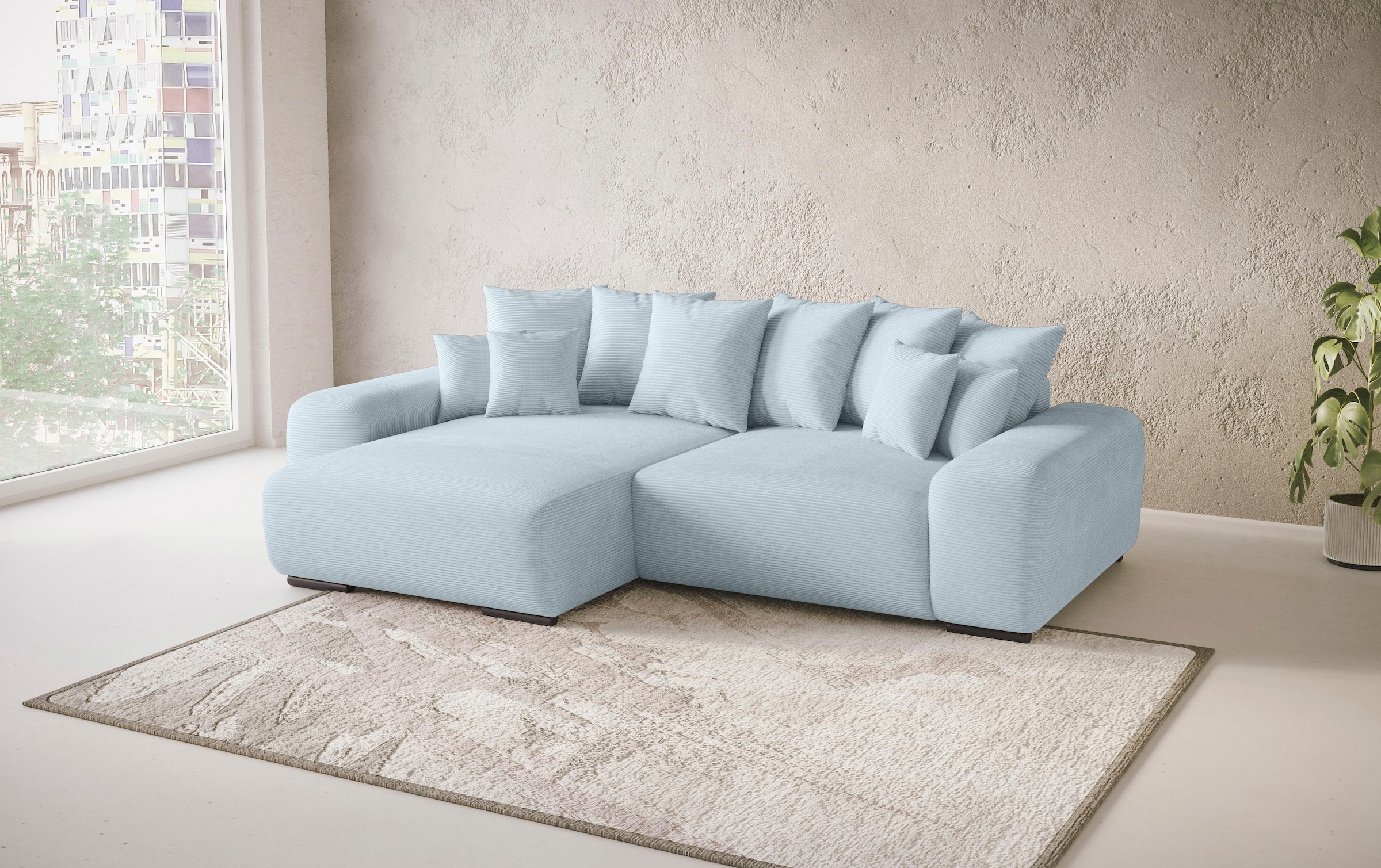Mr. Couch Ecksofa »Sundance L-Form«, Dauerschläfer mit EasyBett-Schlaffunktion, Bettkasten