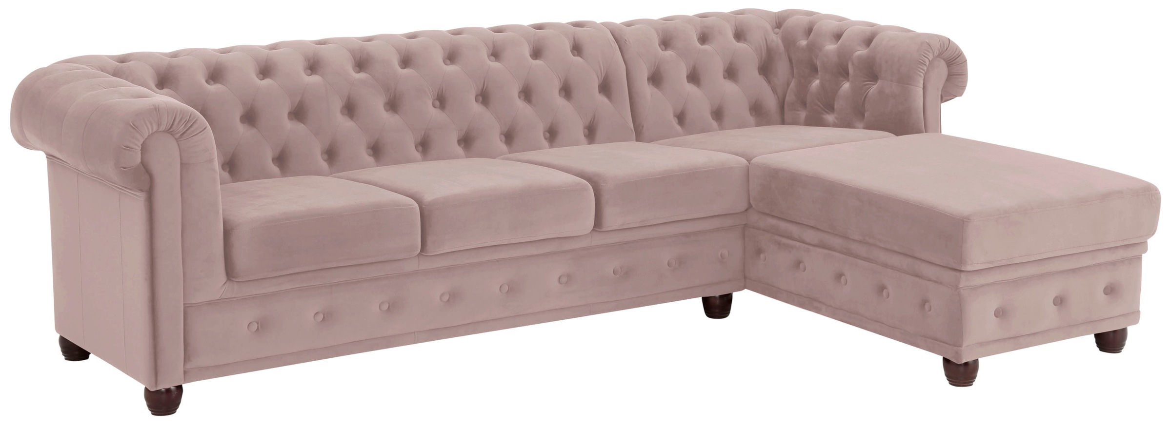 Home affaire Chesterfield-Sofa »New Castle L-Form«, hochwertige Knopfheftung in Chesterfield-Design, B/T/H: 255(171/72)