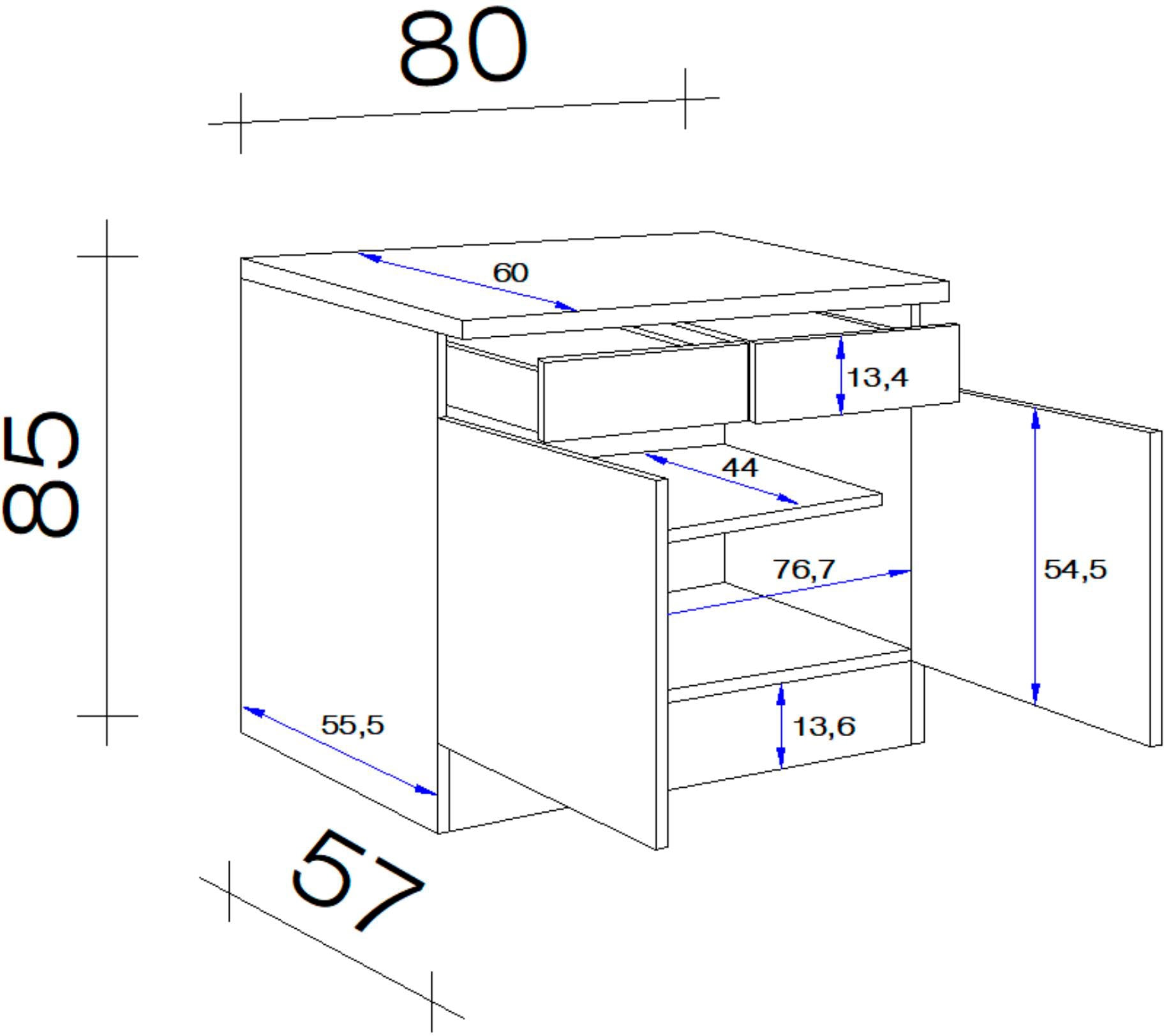 Flex-Well Unterschrank »Nano«, 85/86 für auf 80 x x x H viel x (B cm, Stauraum kaufen Raten 60 T)