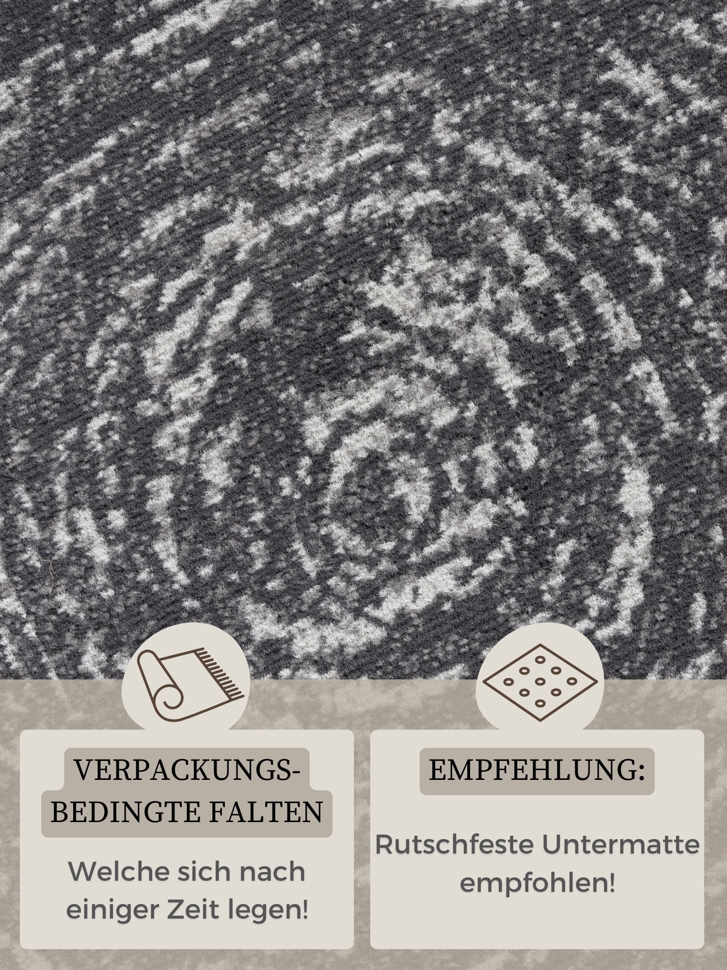 HANSE Home Teppich »Cavallo« rund 9 mm Höhe Wohnzimmer, Schlafzimmer, Flur, Kurzflor, meliert, Vintage, weich