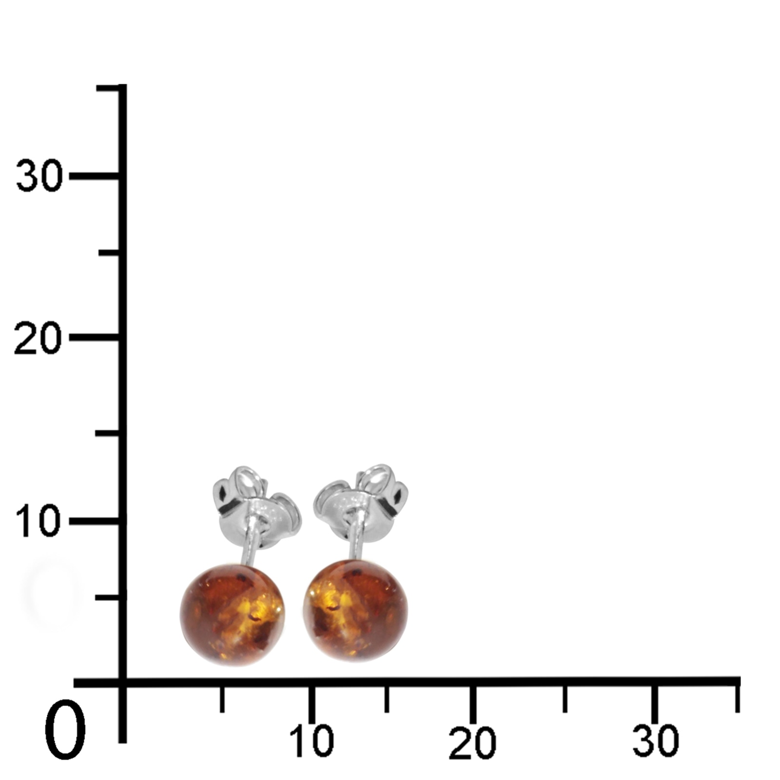OSTSEE-SCHMUCK Paar Ohrstecker »- Klassisch 6 mm - Silber 925/000 - Bernstein«