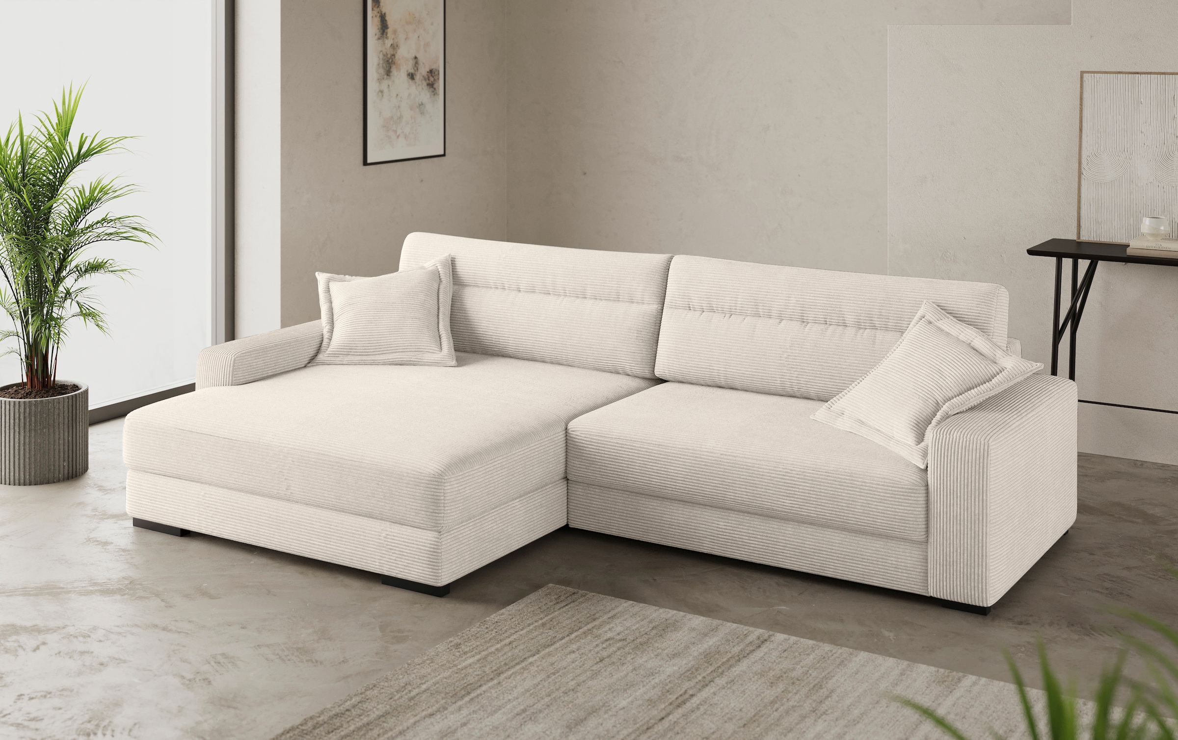 Mr. Couch Ecksofa »Marcello L-Form«, inklusive EasyBett und Bettkasten