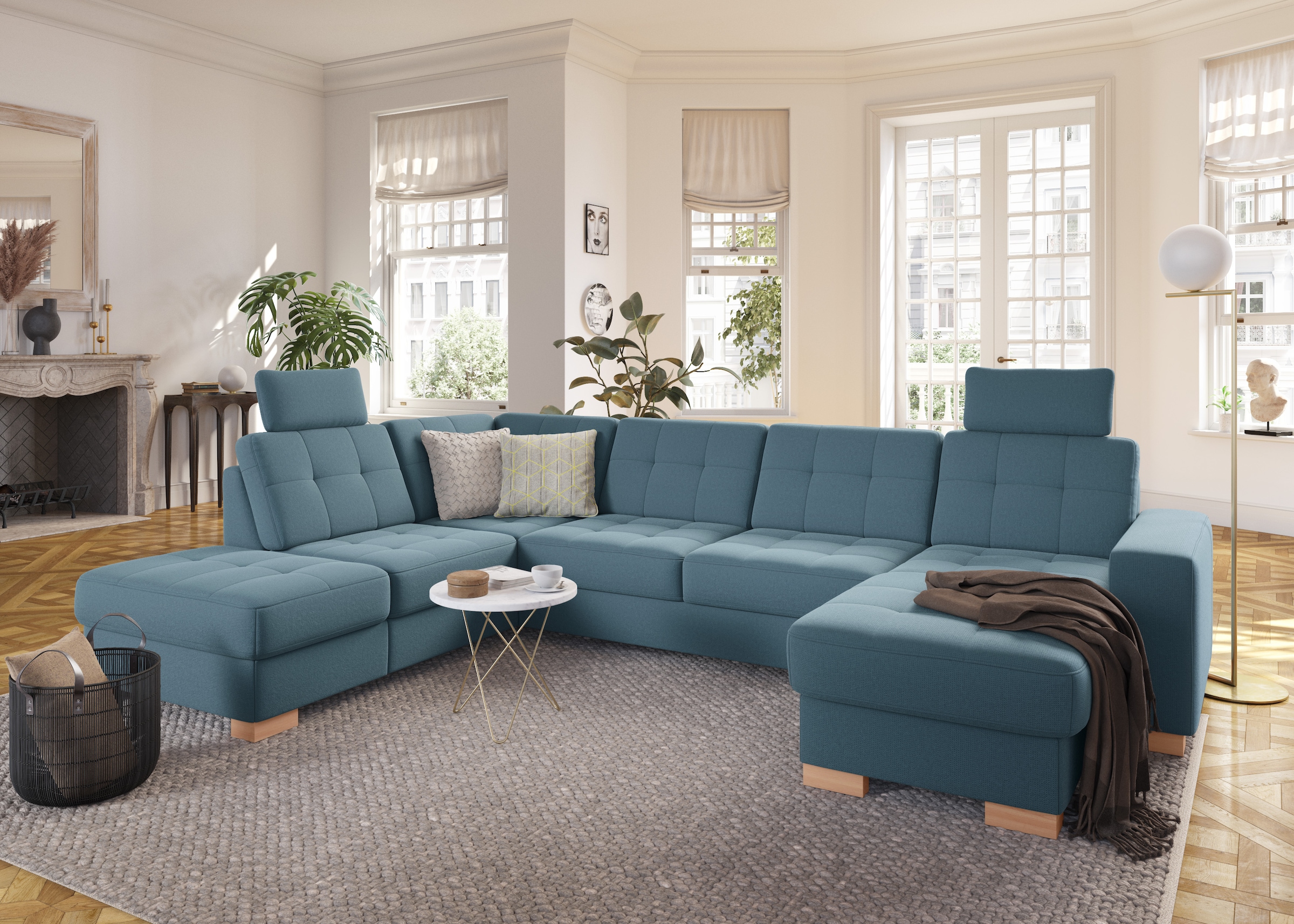 sit&more Wohnlandschaft »Quincy U-Form«, wahlweise mit Bettfunktion und Bettkasten
