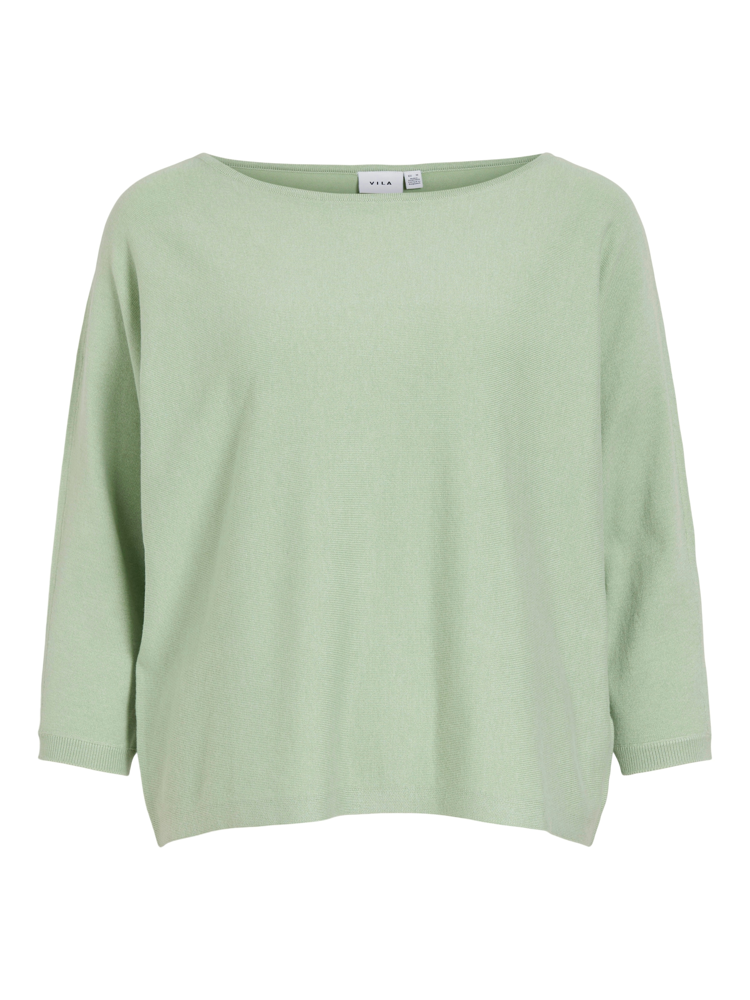 Vila 3/4 Arm-Pullover »VIMALU BOATNECK 3/4 SLEEVE KNIT TOP-NOOS« Materialmix, loose fit